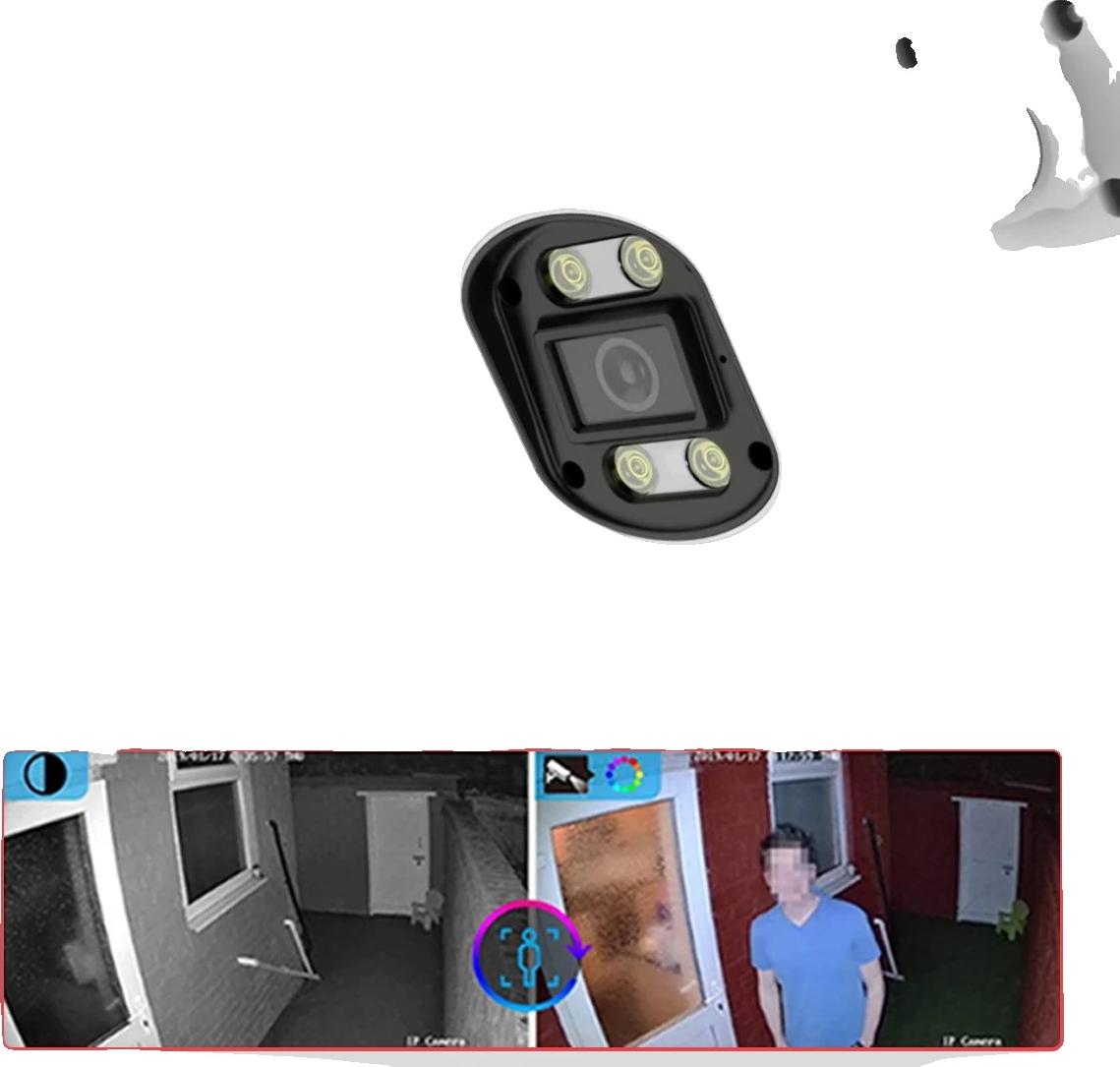 IP kamera, inteligentné nočné videnie, vodotesný dizajn, 1 ks 5MP kamera, 3,6 mm