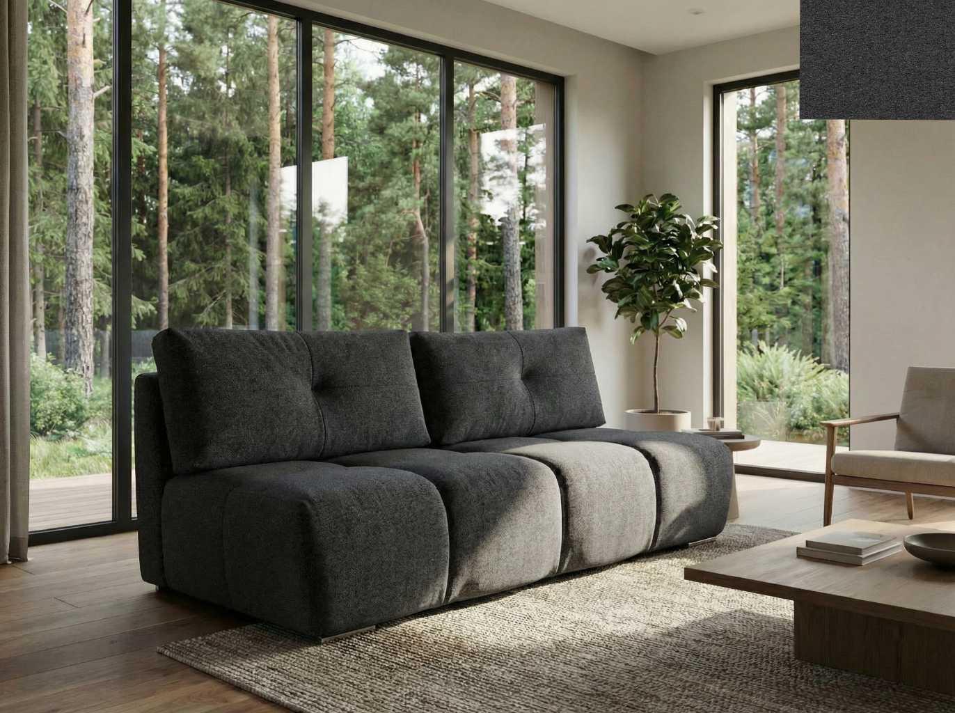 Nordelo Sofas - Nuvolletta elegantes Sofa aus BORG-Stoff 17 Schlaffuktion 150x200 Bettkasten, stabile Metallfüße COUCH-NUVL-BORG-17