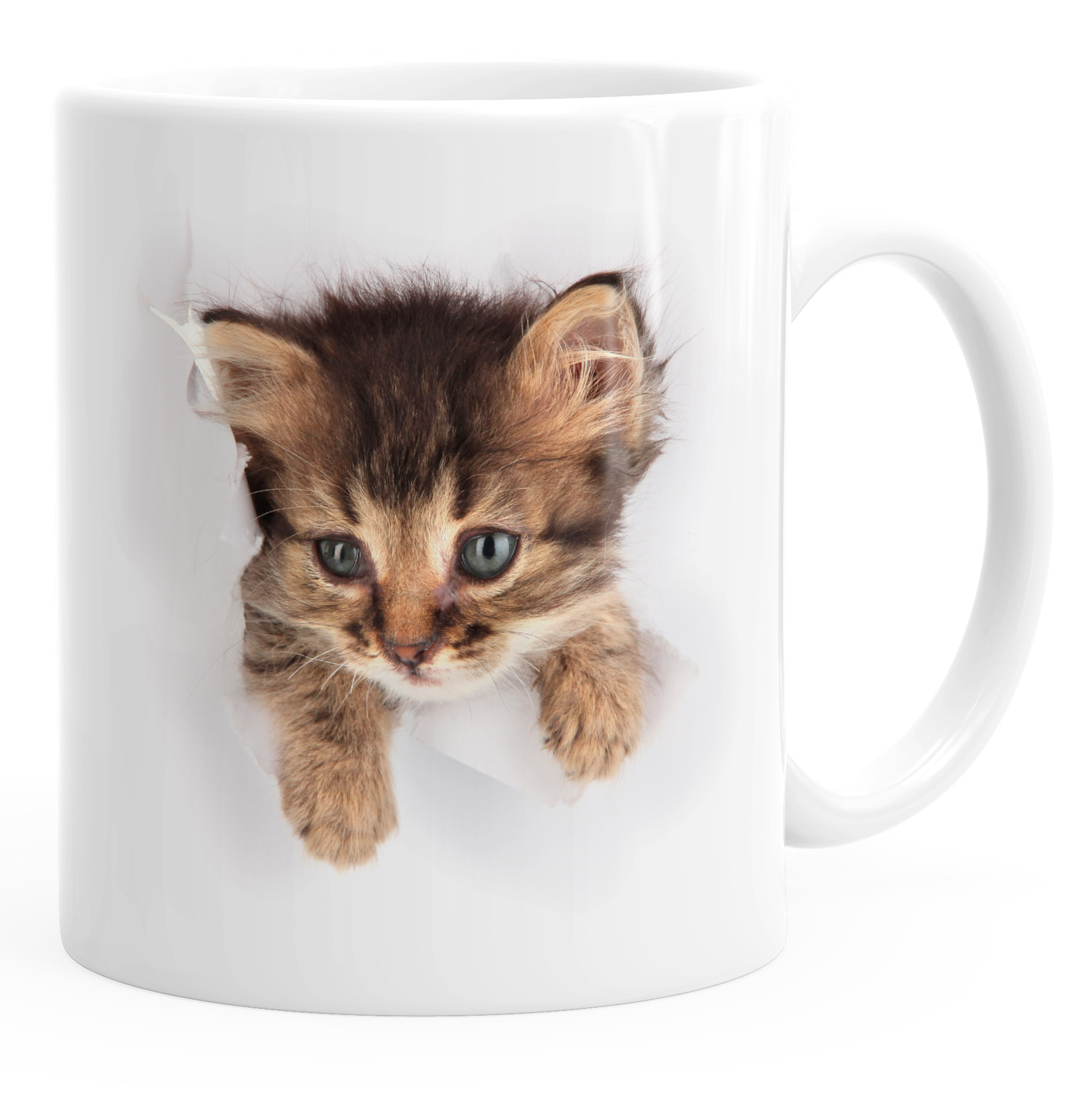 Herrchen Frauchen Tasse Kaffeetasse mit Katze Kätzchen Samtpfote Katzenbesitzer Beidseitiger Druck