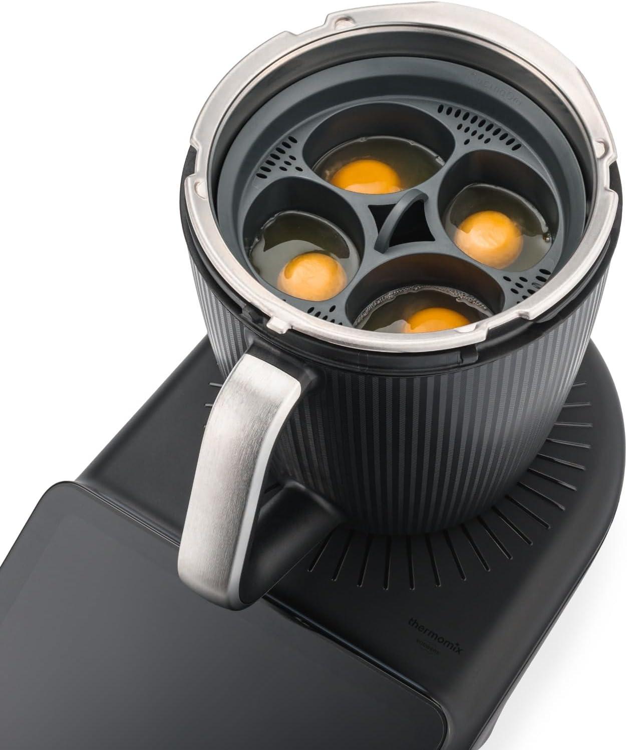 Markenlos Eierpochierer für Thermomix TM7/TM6/TM5/TM31 mit 4 Pochierformen