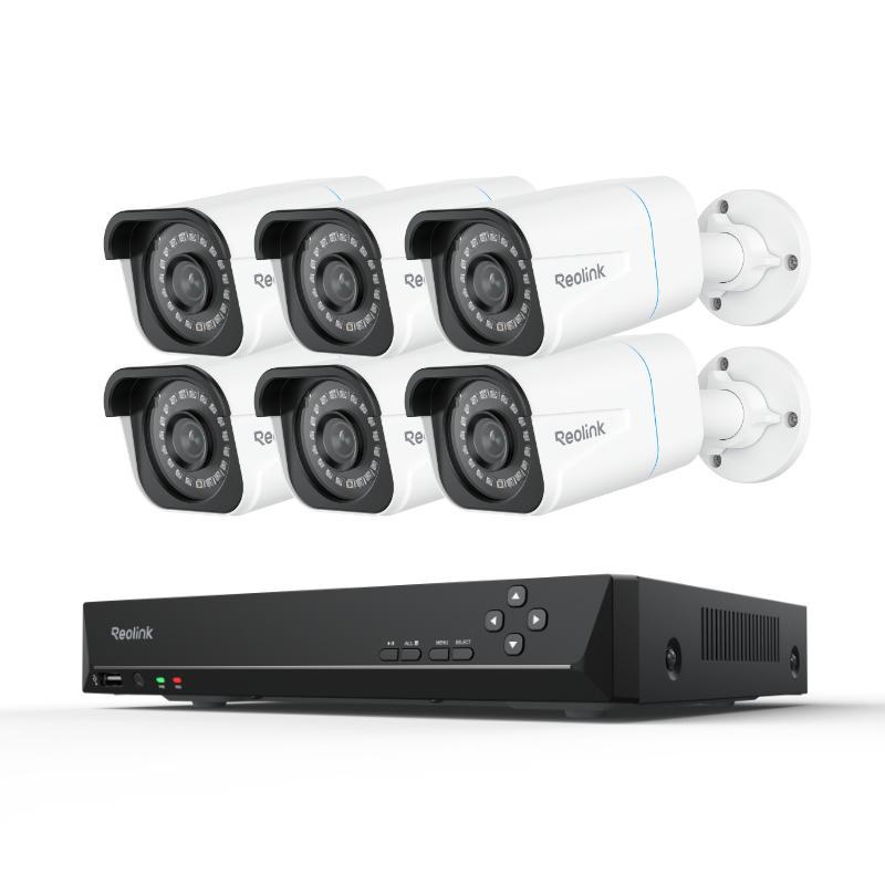 Reolink RLK8-800B6, 8CH 2TB HDD NVR a 6x 4K 8MP PoE vonkajšia monitorovacia kamera, inteligentná detekcia, nepretržitý dohľad, nočné videnie