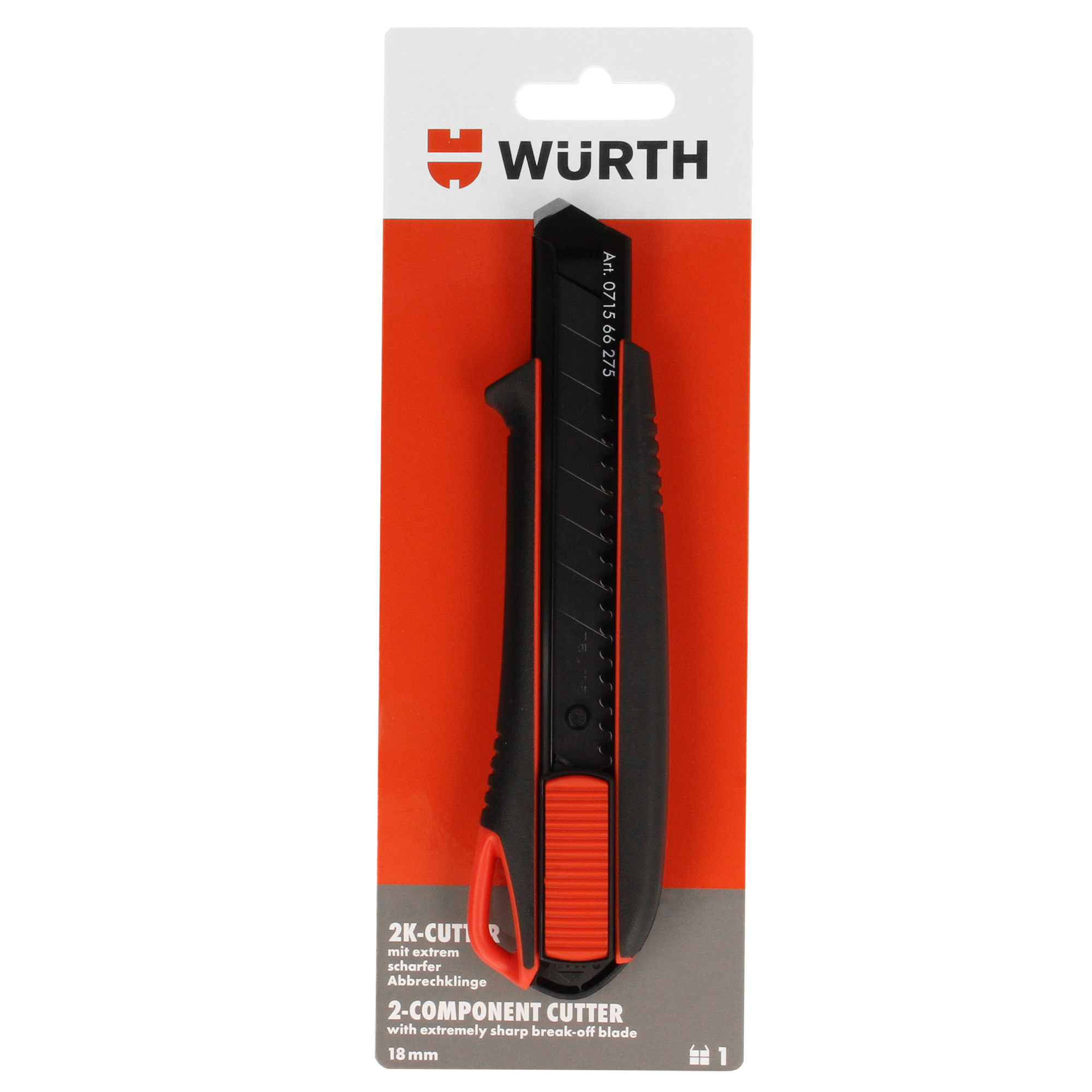 Original Würth 2K-Cutter-Messer Teppichmesser mit Schieber 18 mm