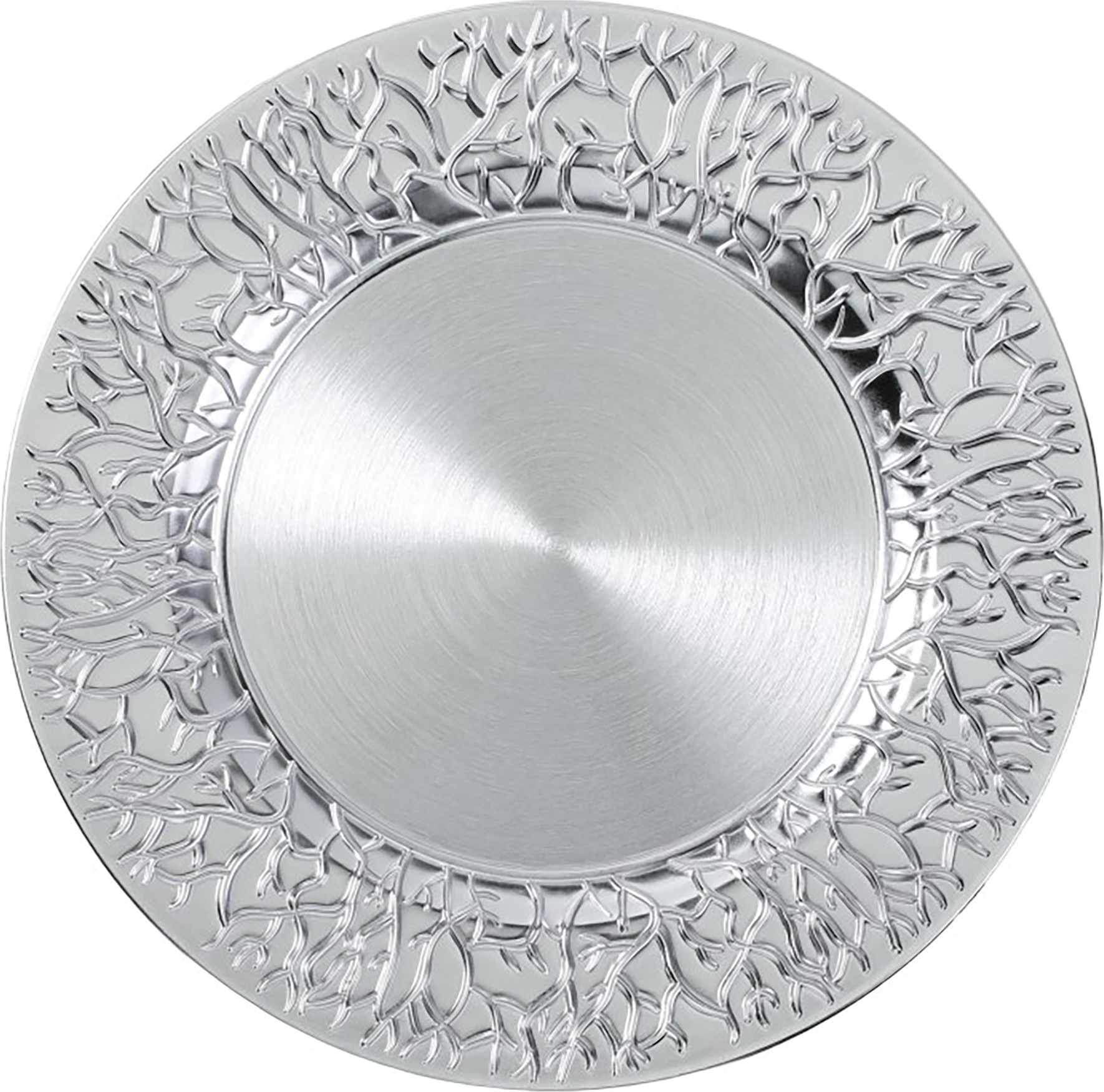 Inge-glas Dekoteller Gold-schwarz Mit Nieten – 33 Cm, Kunststoff, Gestanzter Rand, Für Weihnachtsdeko