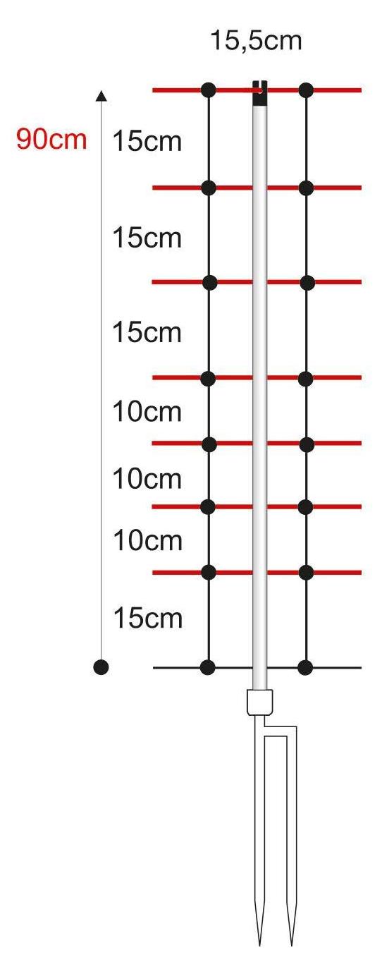 horizont Schafnetz horinetz high energy | 90 cm hoch | 50 m lang | Doppelspitze | elektrifizierbar 14590