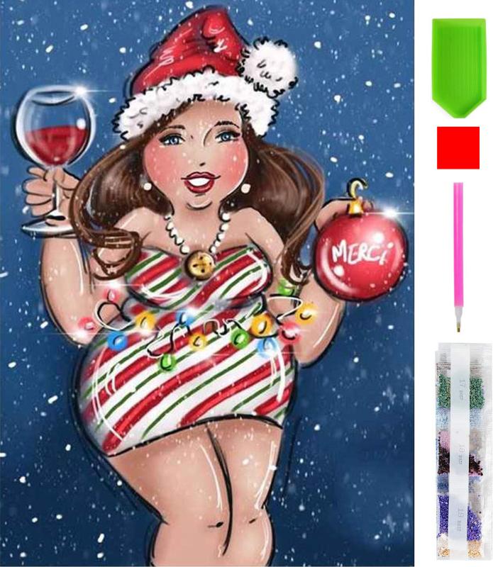 RealG RC-K-071 Diamantmalerei-Mosaik 5D, 30 x 30 cm, Santa Lady