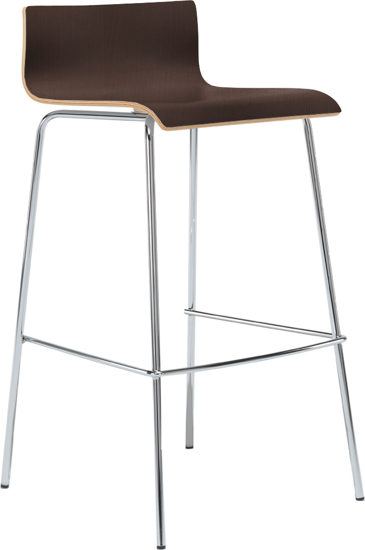 Mauser Sitzkultur Designer Barhocker in Braun mit Lehne, Barstuhl Tresenhocker für Kücheninsel M225-Bella-Noce