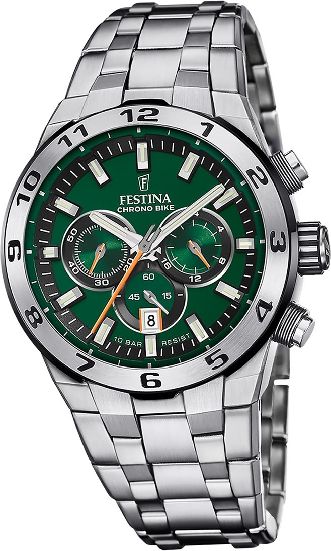 Festina pánske hodinky z ušľachtilej ocele strieborné Festina Chrono Bike náramkové hodinky D2UF20670/2