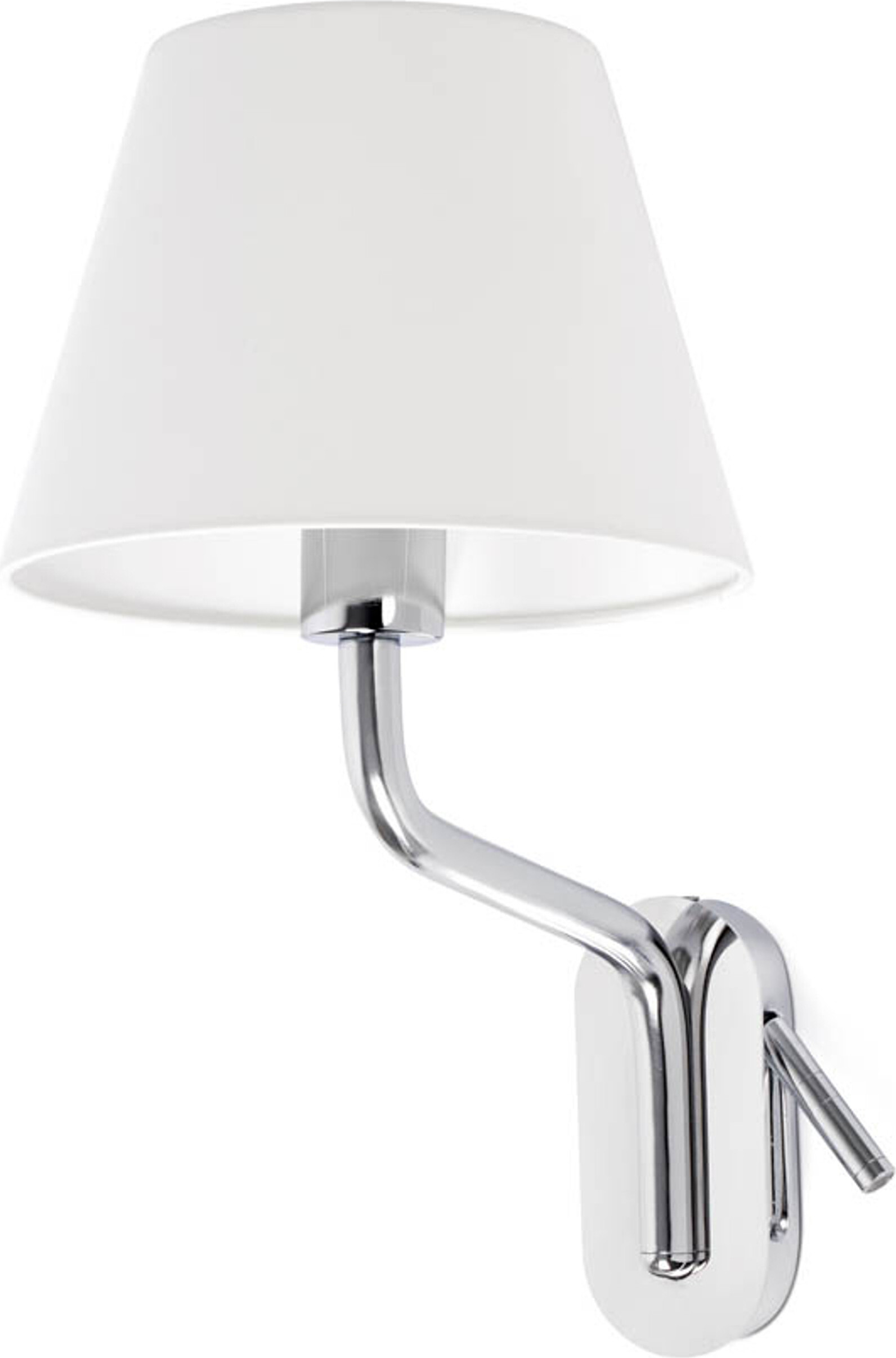 FARO ETERNA Wandleuchte innen mit Leser links chrom/weiß 24007-10