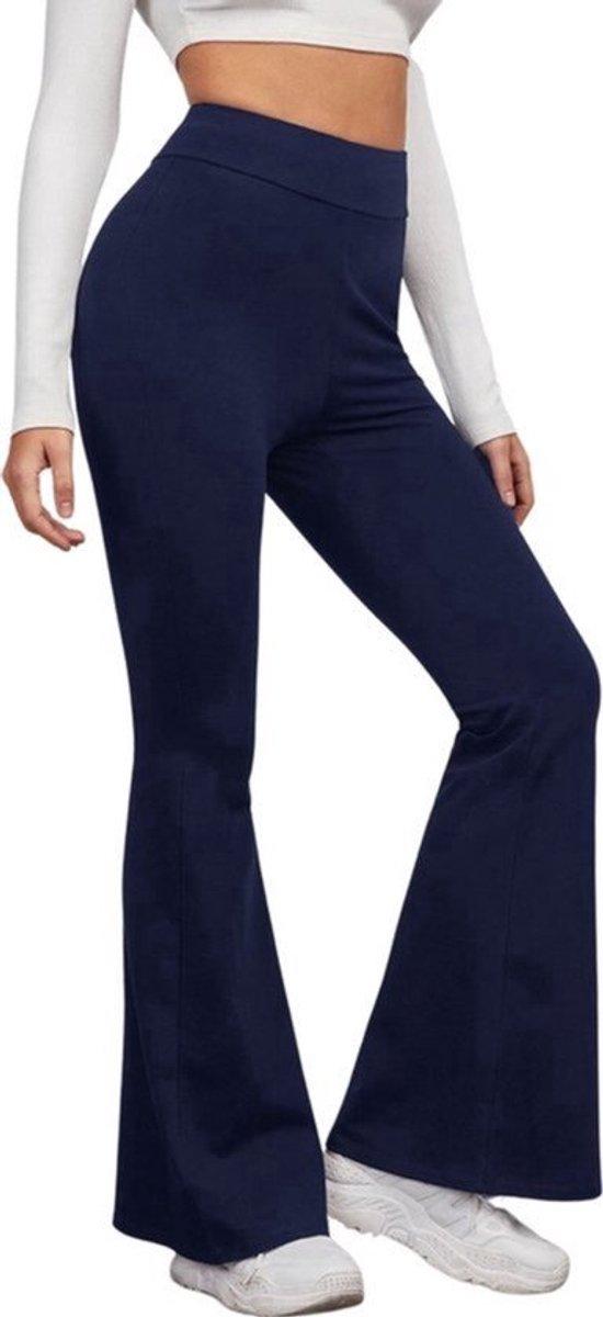 AWR Modische Damen Fishtail hosen, Schlaghosen, Weite Hosen, Navy - XXL