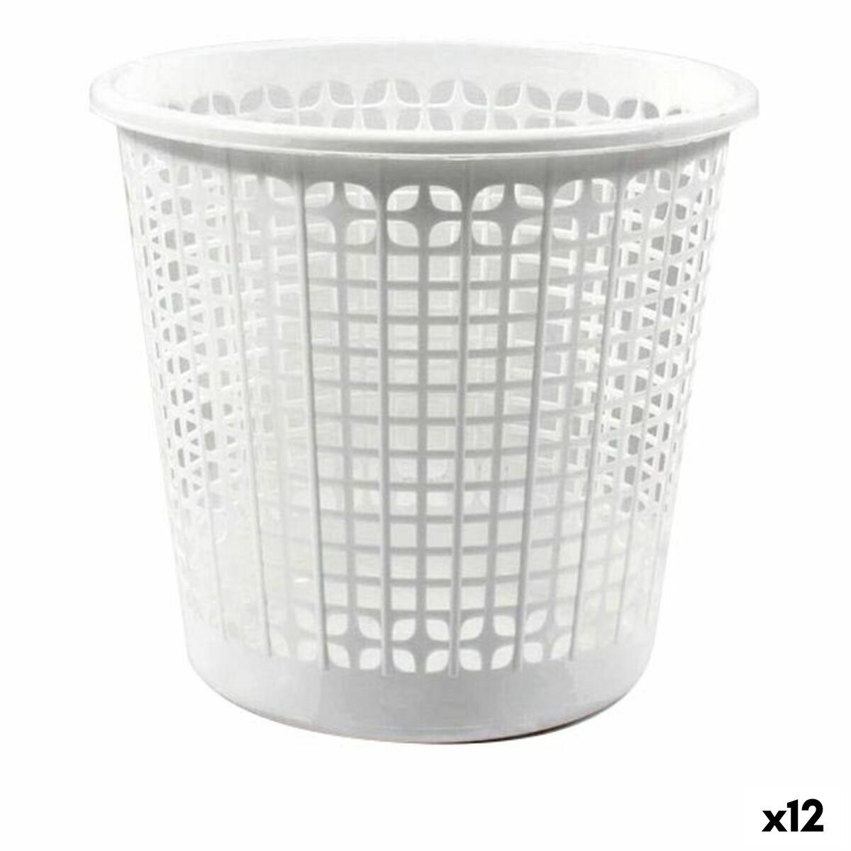 Odpadkový kôš Dem Office White 27 x 27 x 25 cm (12 kusov) (ø 27 x 25,5 cm)