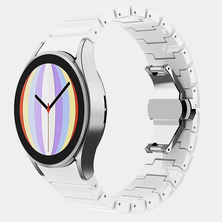 SYSTEM-S remienok 20 mm z PC pre Samsung Galaxy Watch 5 4 Smartwatch v bielej farbe