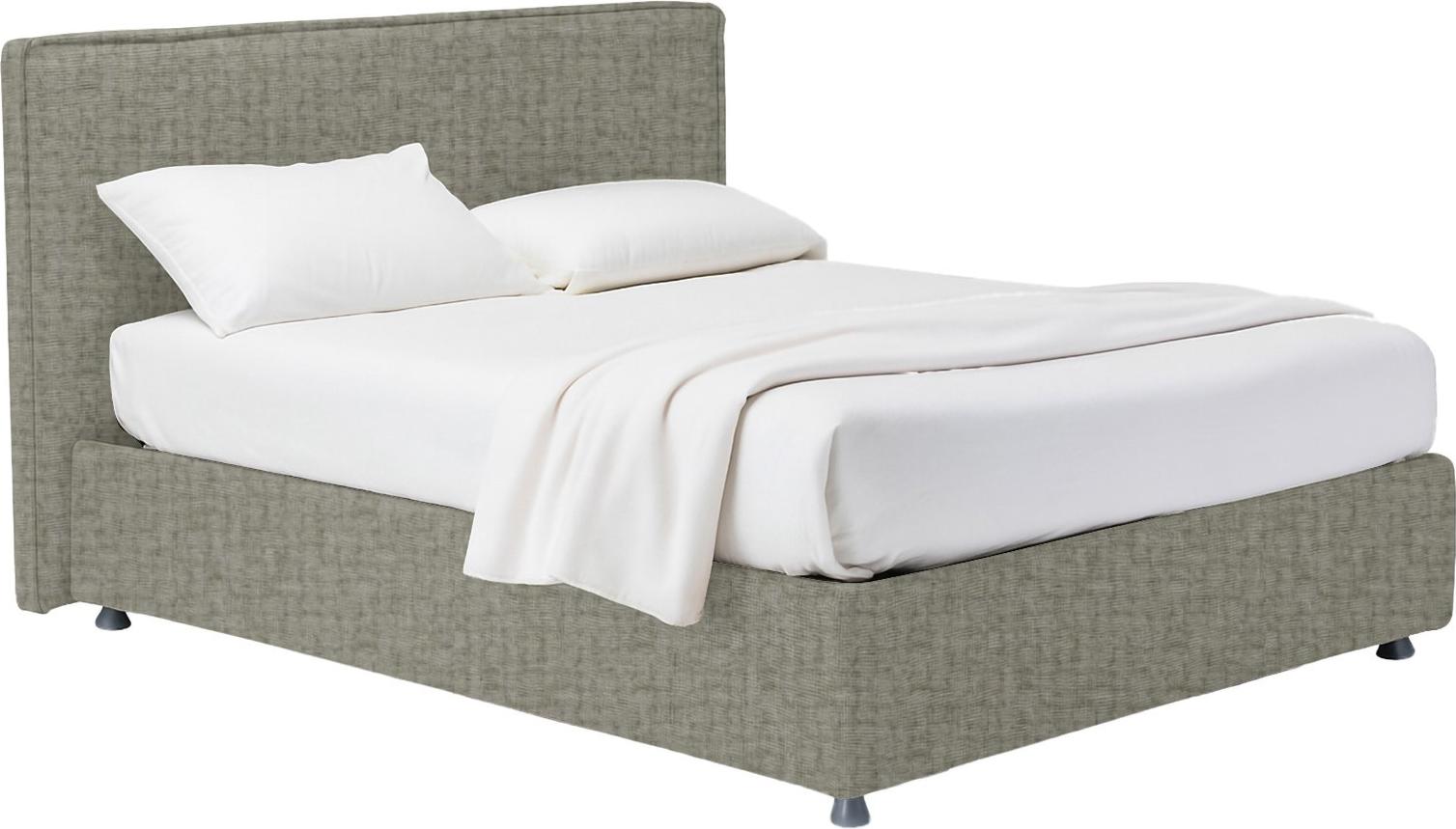 Einzelbett Dmora Iudica Grau, Abziehbar, Mit Stauraum