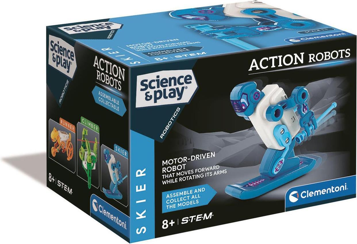 Clementoni Wissenschaft & Spiel Action-Roboter - Skifahrer 75136