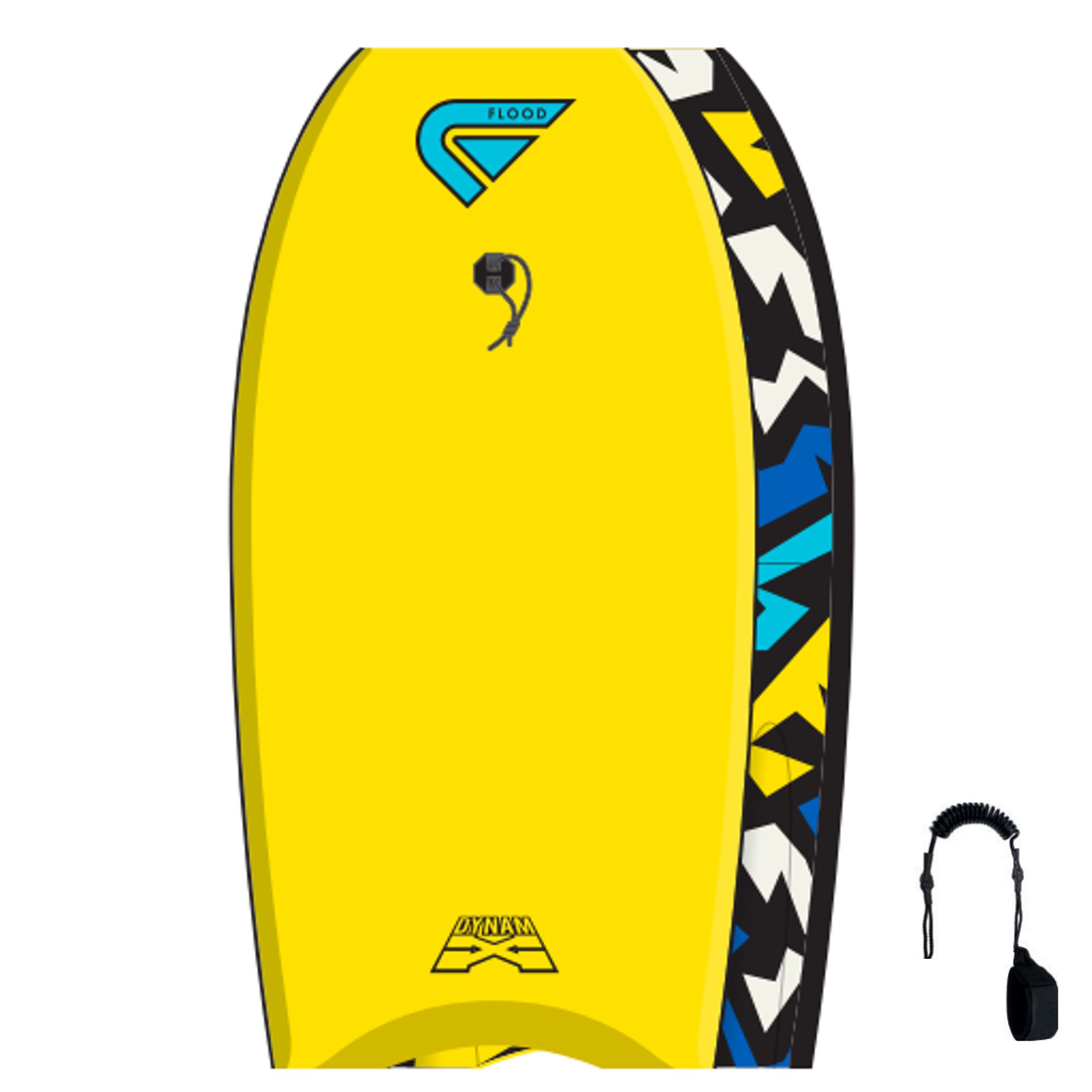 Bodyboard Flood Dynamx Stringer 44 Pouces – Planche Jaune Tribu II, Parfaite Pour L'été