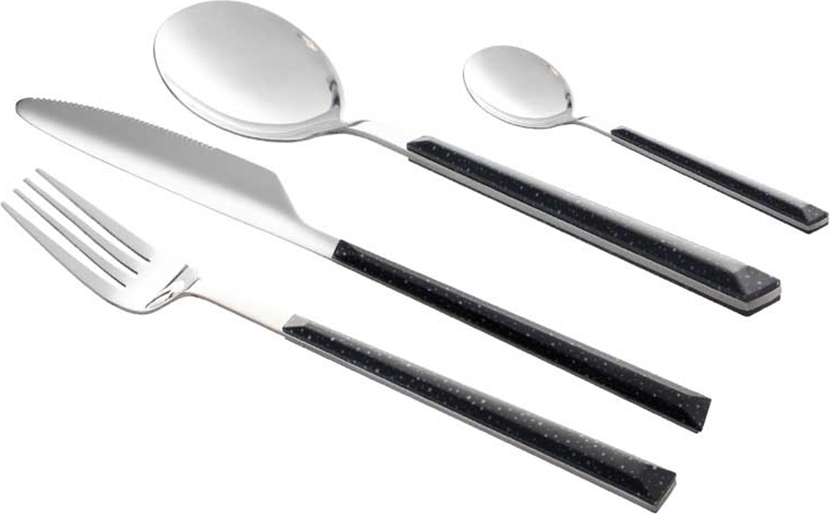 Besteck-Set 24-teilig Marble Black neuetischkultur 12358