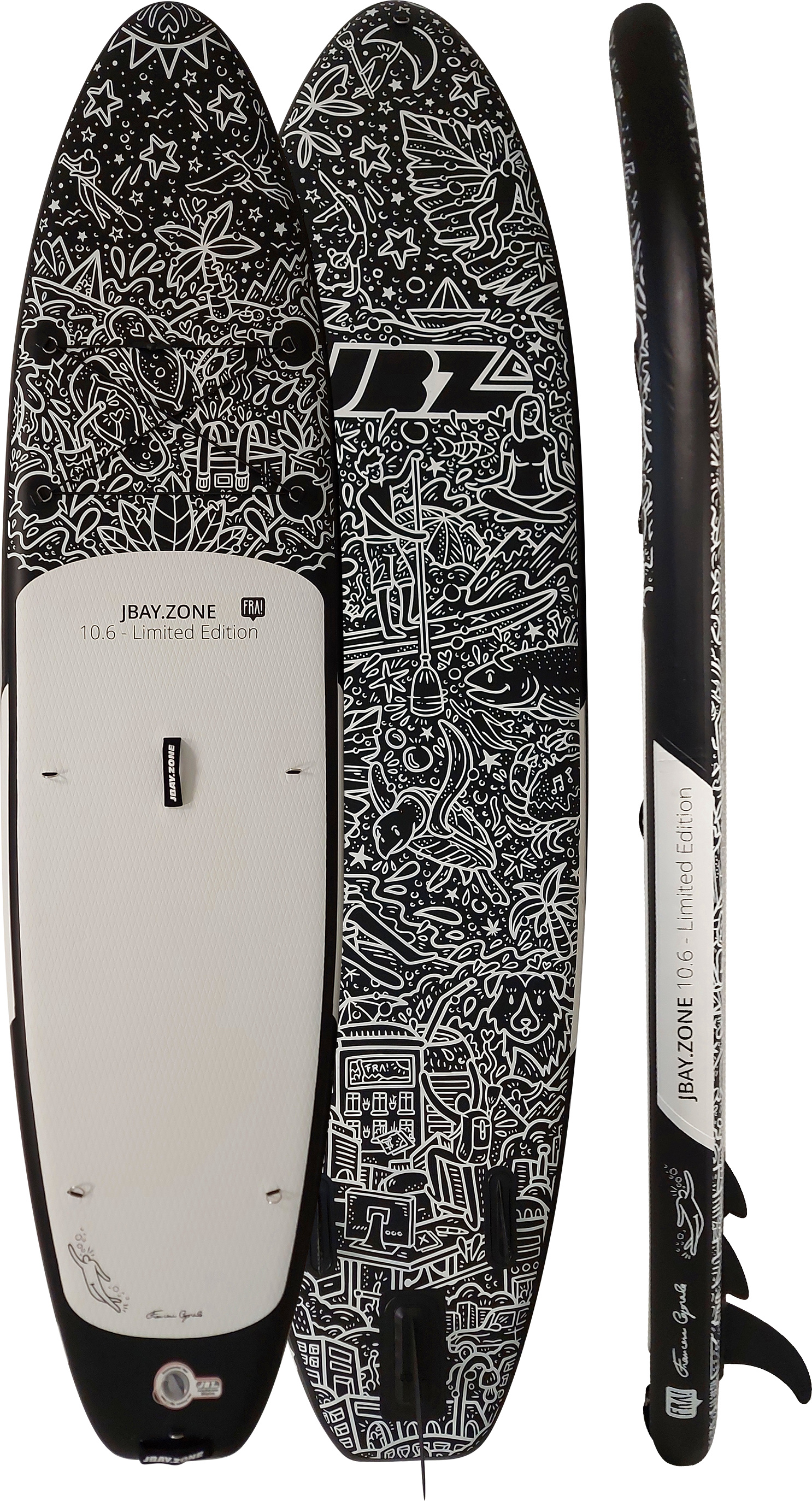 Jbay Zone FRA Black Edition 320x81x15, 145 kg Paddleboard Artistic