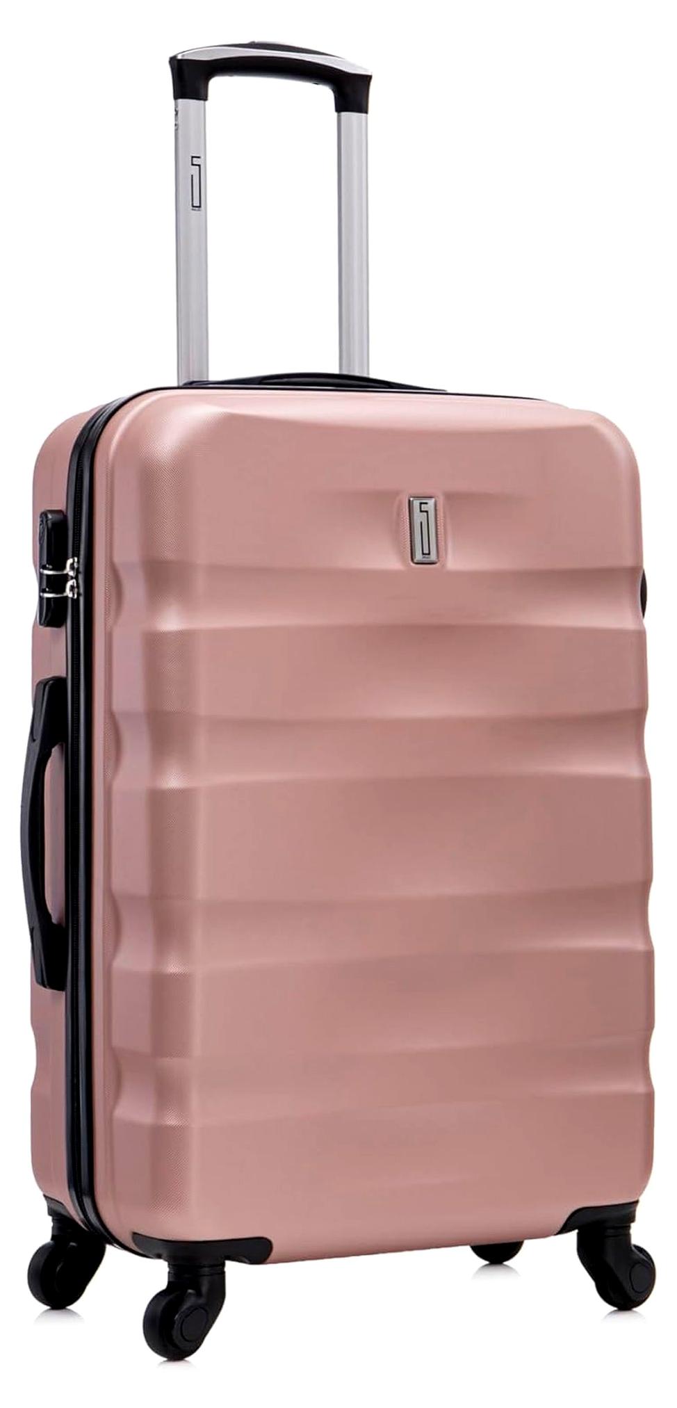 Markenlos Mittelgroßer Koffer | 20kg Koffer | Mittelgroßer Koffer mit 4 Rädern | Mittelgroßer Koffer | Roségold