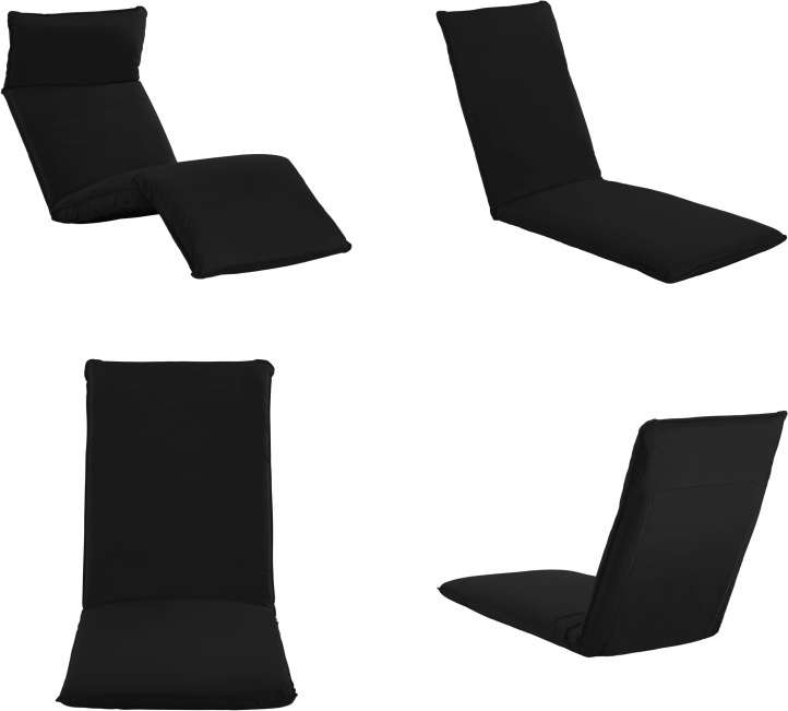 vidaXL Lehátko skladacie Oxford fabric Black - Záhradné ležadlo - Záhradné ležadlá - Ležadlá na opaľovanie - Ležadlá na opaľovanie