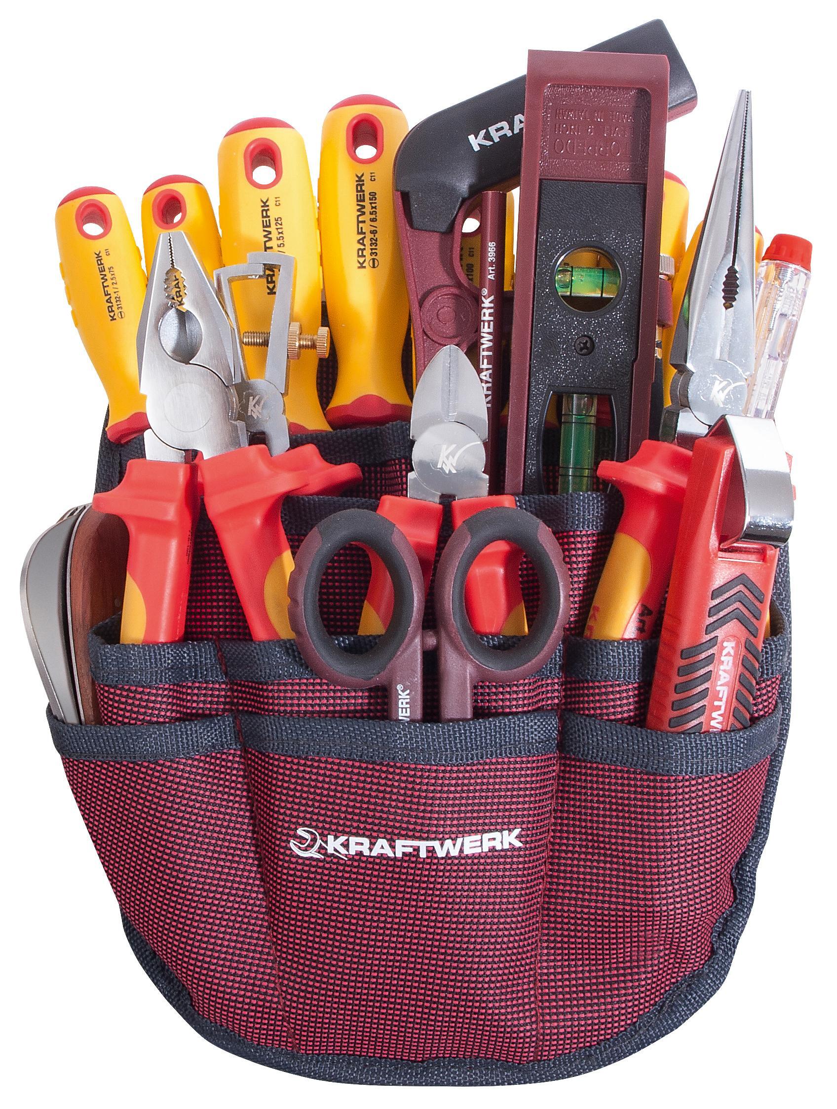 Kraftwerk Elektriker-Werkzeugsatz in Gürteltasche 3996ET