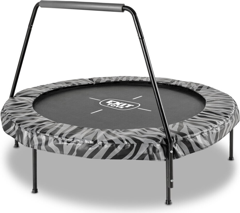 EXIT Tiggy Trampolína ø140 cm, s držadlom, okrúhla, detská trampolína, čierna/sivá