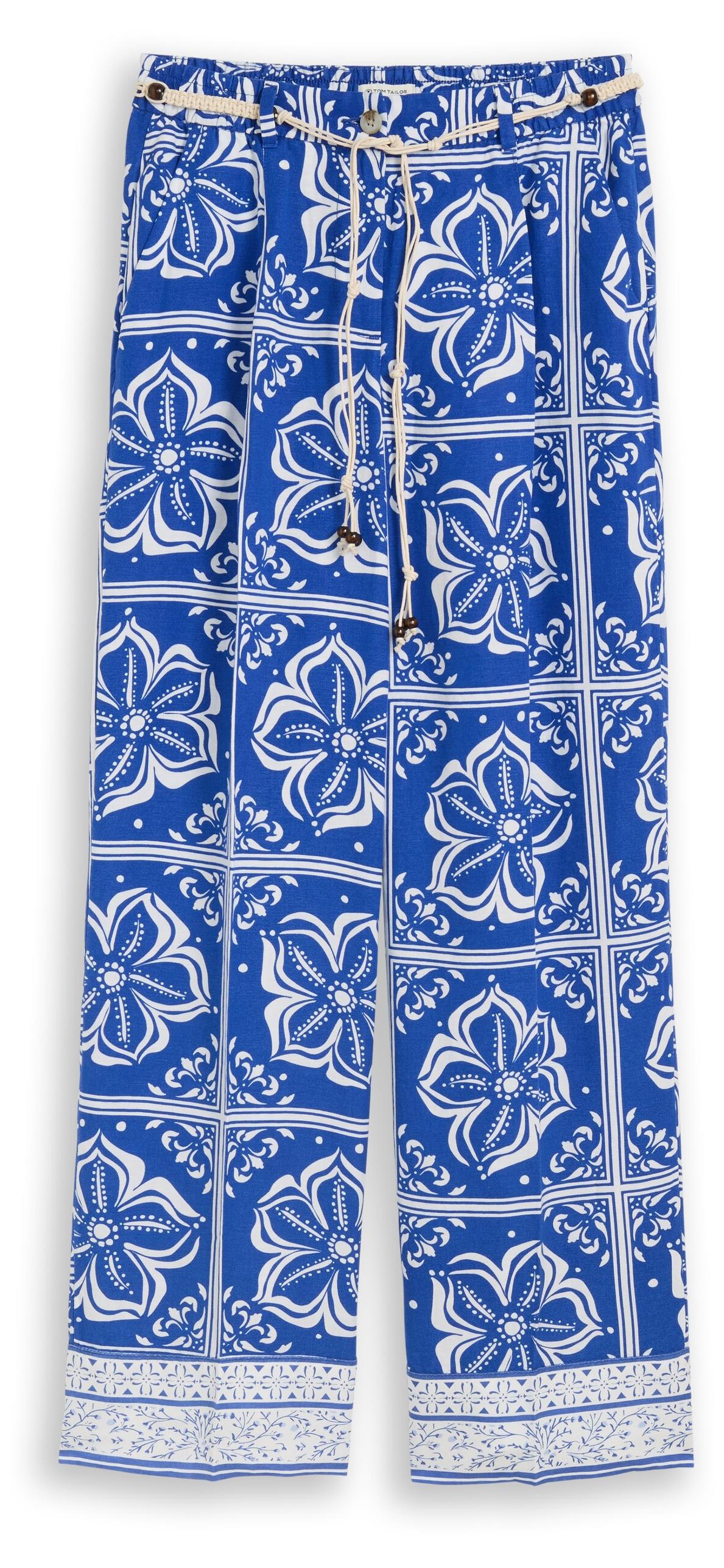 Tom Tailor Wide Leg Hose mit Leinenanteil