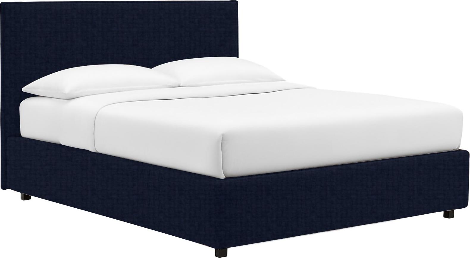 Doppelbett Dmora Frinco in Dunkellila, Abnehmbar mit Stauraum