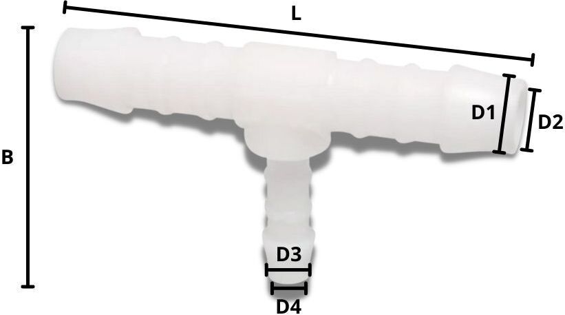 Y-Schlauchverbinder Reduziert 6 X 10 X 6 Mm – PA GF30, 14 Bar, –40°C Bis +140°C – Wählbare Menge (1–10 Stück)