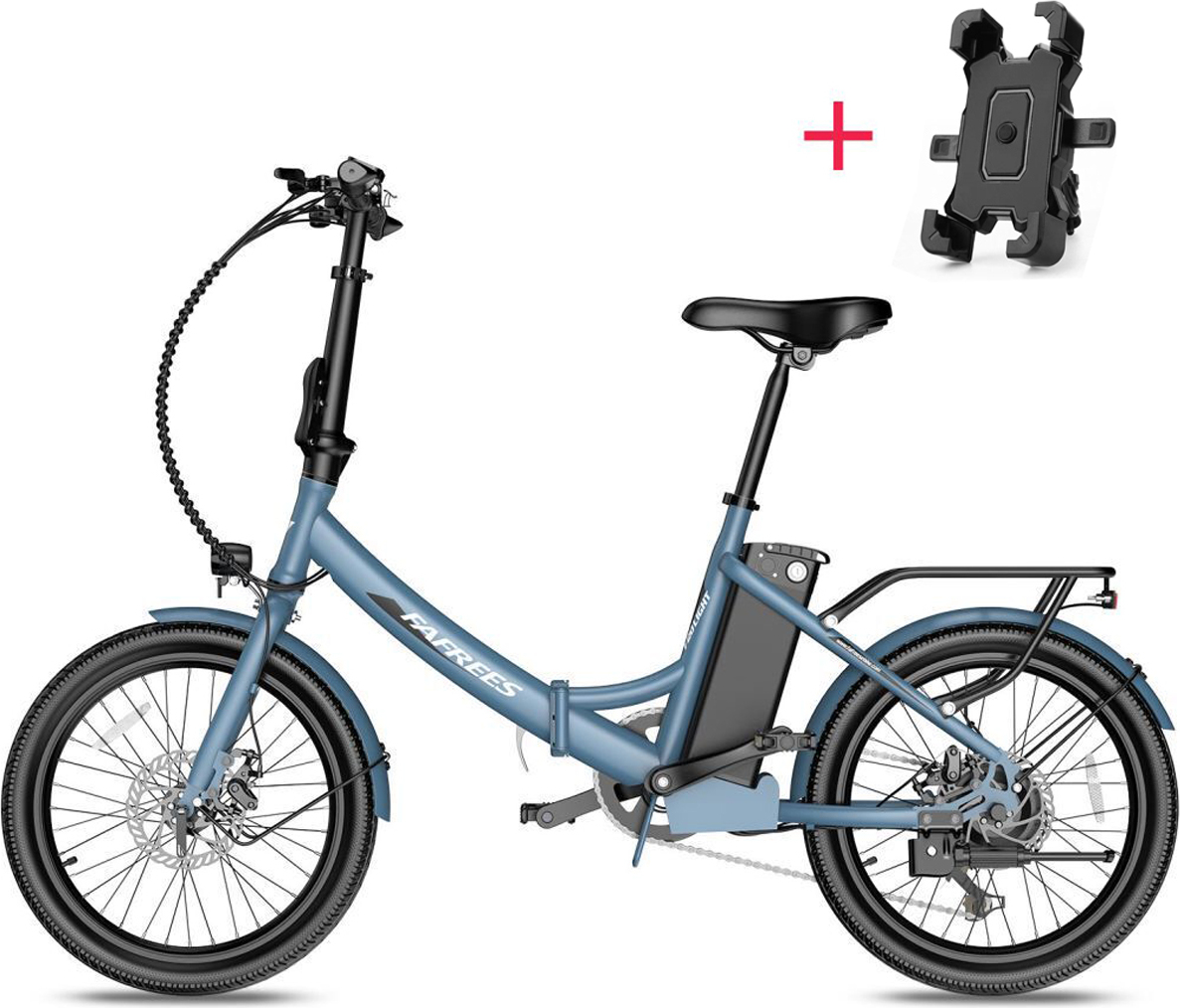 F20 Light 20 palcový 250W mestský bicykel 36V/14,5Ah LCD Skladací a kompaktný bicykel - modrý