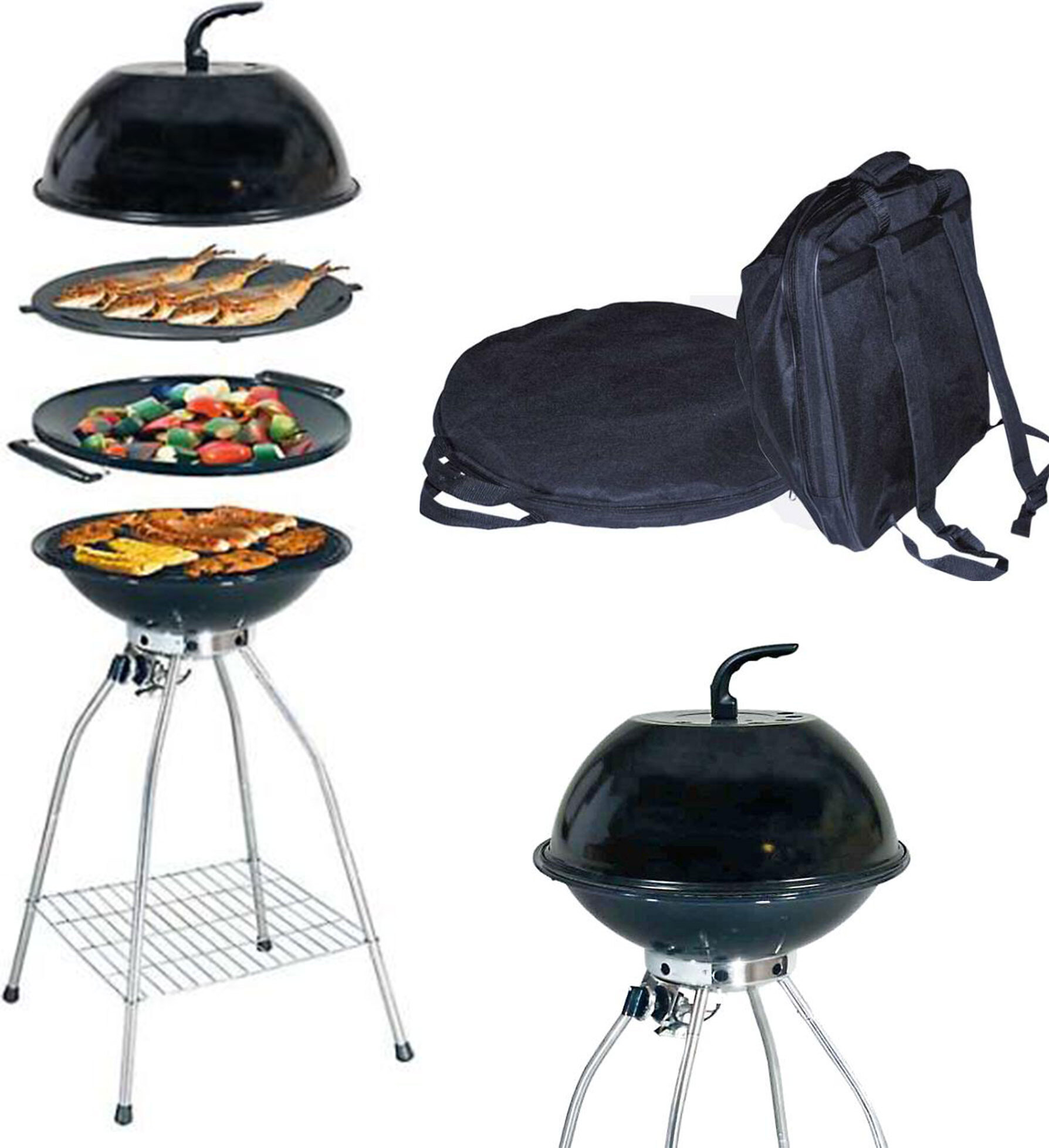 Camp4 Stand-Gasgrill Woki Gasgrillset 30 mbar für Butan, Propan oder LPG-Gasmischungen 175268239