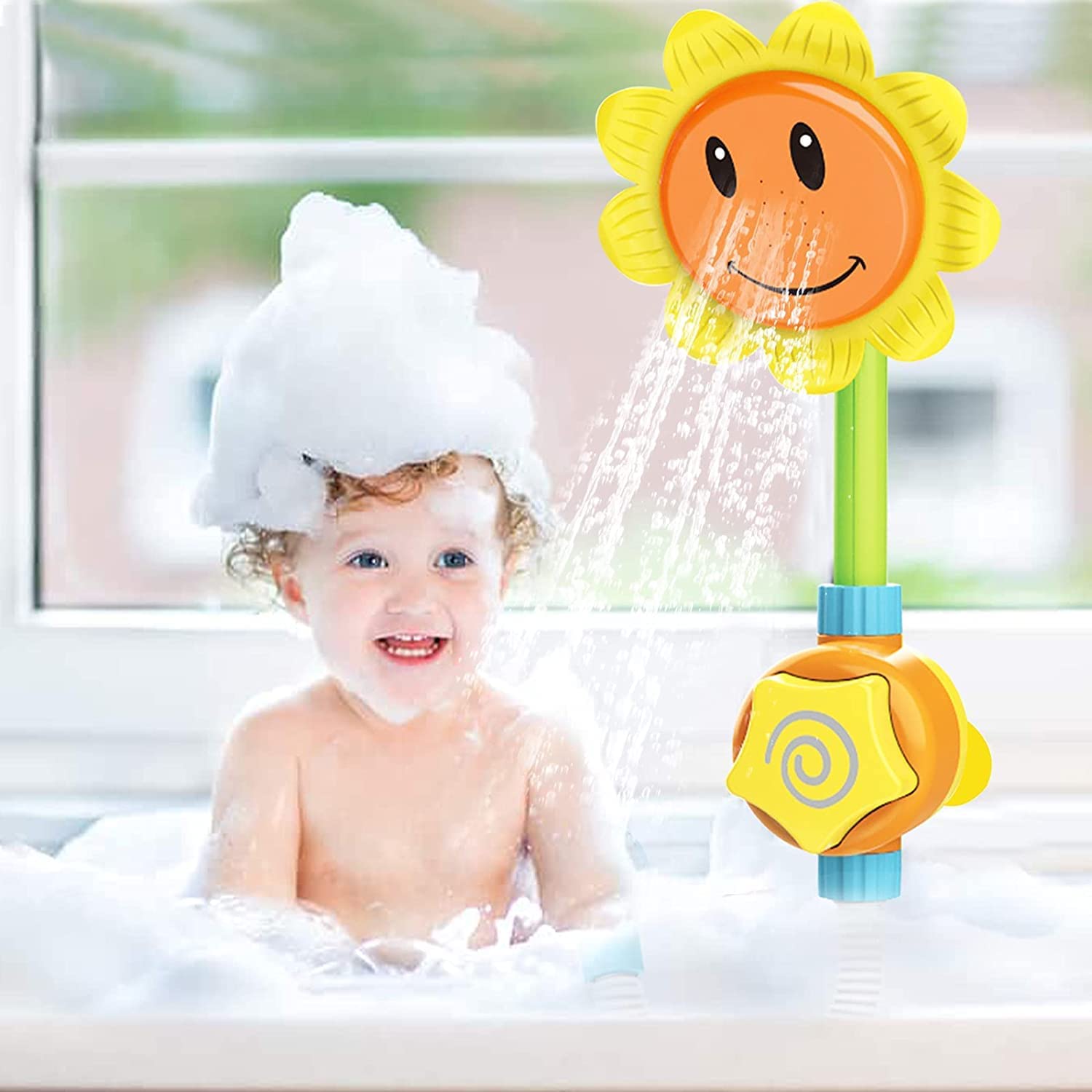 For Kinder Bad Spray Wasser Wasserspielzeug Dusche Badewanne Sonnenblumen 