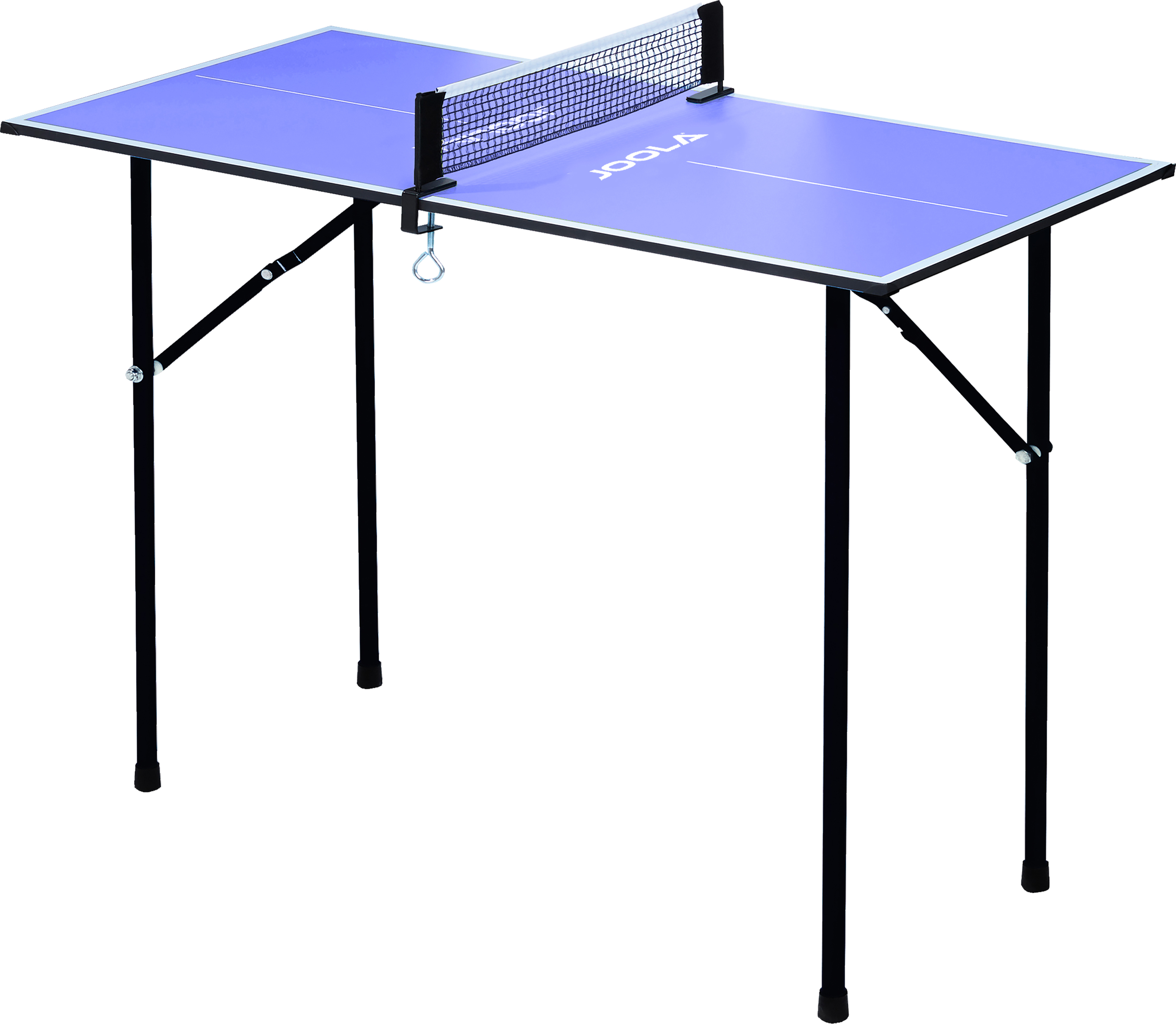 JOOLA Tischtennisplatte MINI inkl. Tischtennisnetz, klappbar, klein, 90 cm x 45 cm x 76 cm, blau