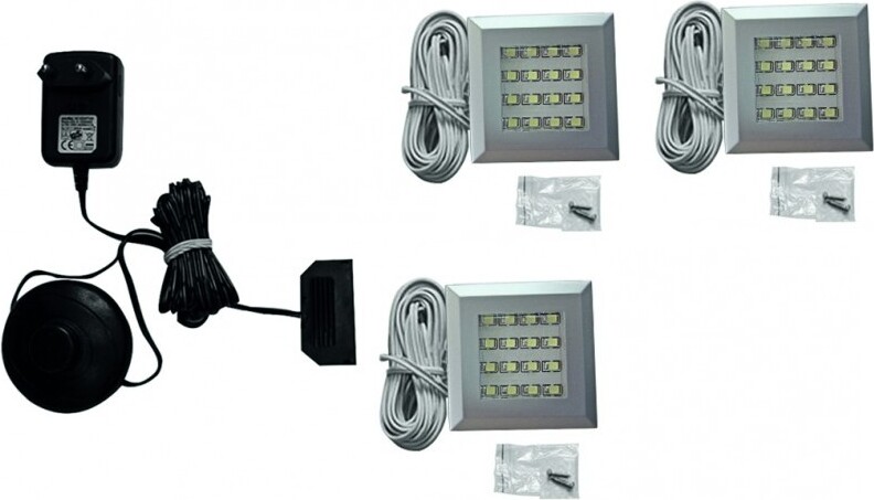 Furniture24 3er-Set LED-Beleuchtung Kaltweiß für helle Ausleuchtung im Wohnzimmer
