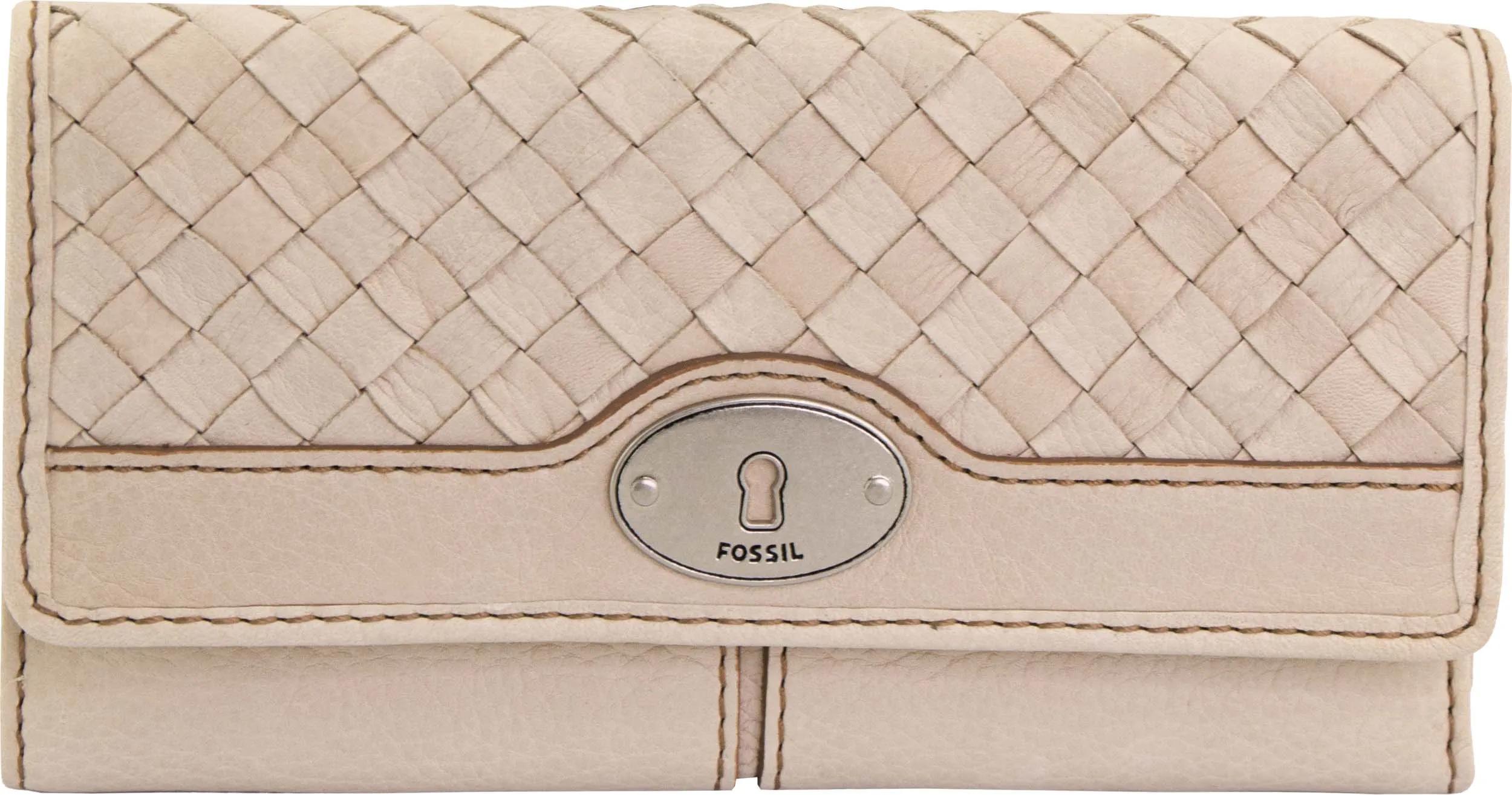 Damen Geldbörse Fossil Wmns Leder Geldbörse Maddox Creme