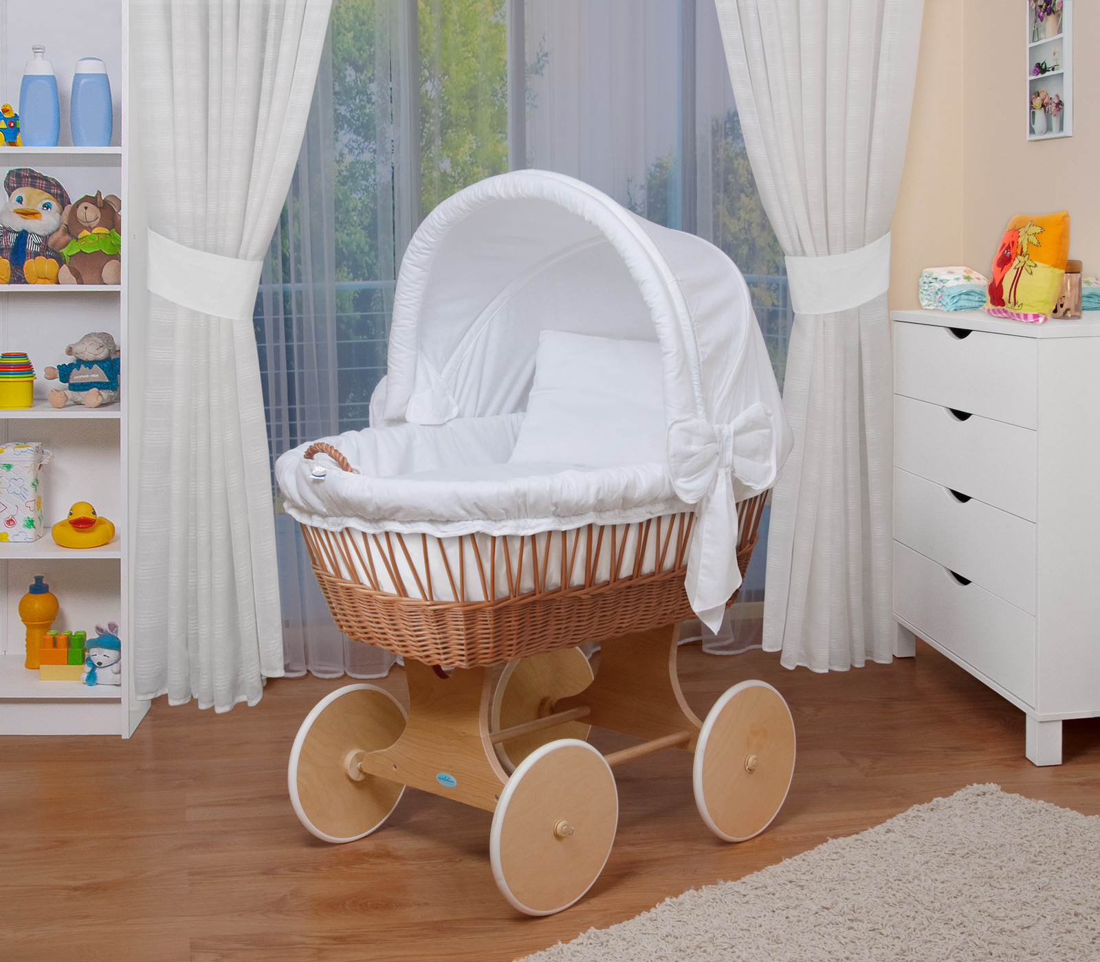 & Kindermöbel Babybetten Wiegen Baby & Kind Babyartikel Baby WALDIN Baby Stubenwagen-Set mit Ausstattung, 