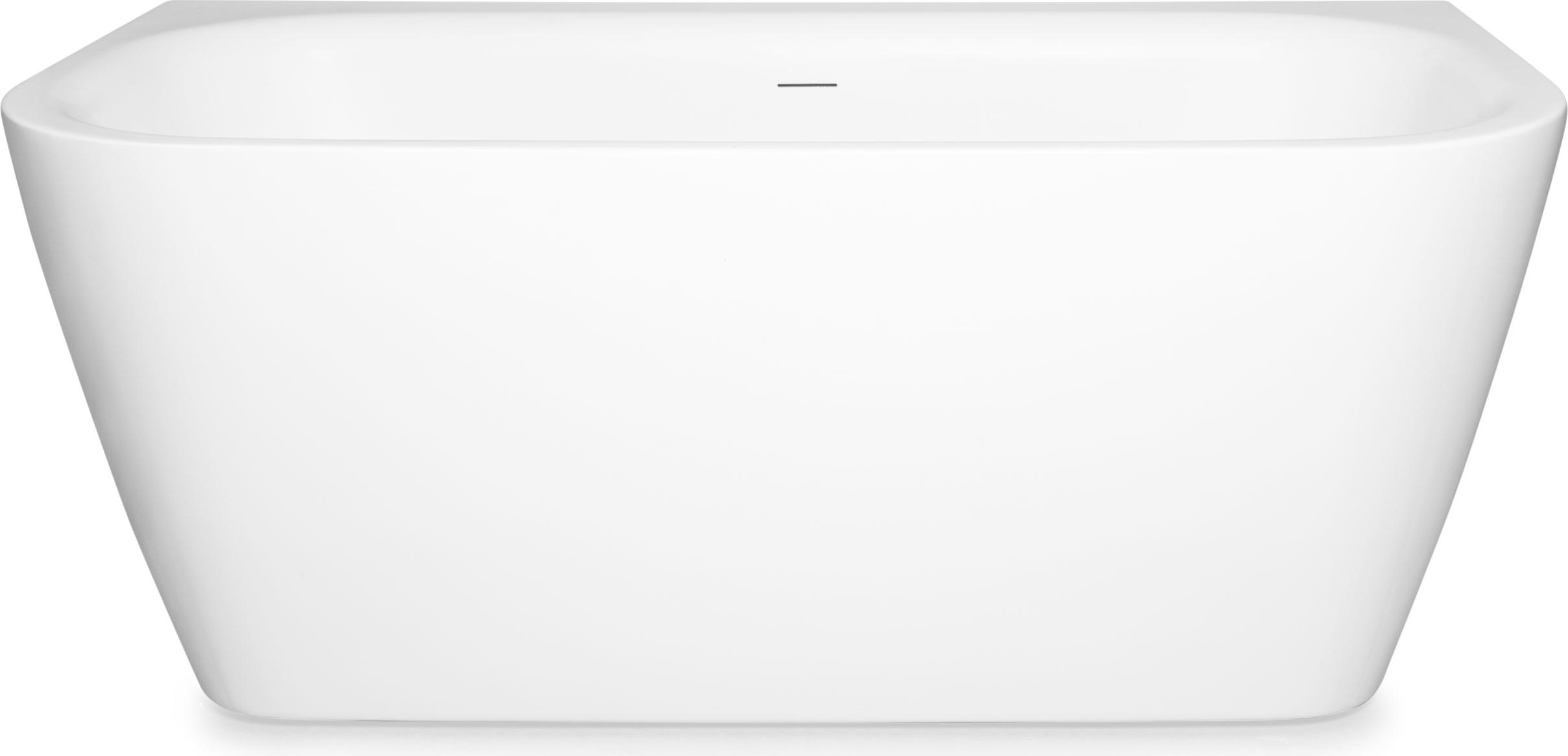 Kerra Mona freistehende an der Wand stehende Badewanne 150 x 75 cm mit Siphon, weiß glänzend