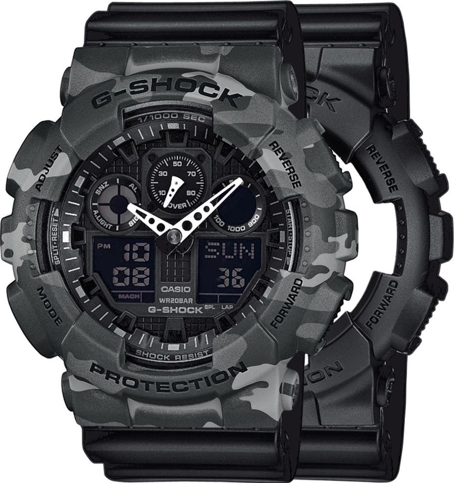 Zegarek Casio G-Shock SET GA-100-1A1ER + BEZEL 10507071 + PASEK 10347688 20BAR