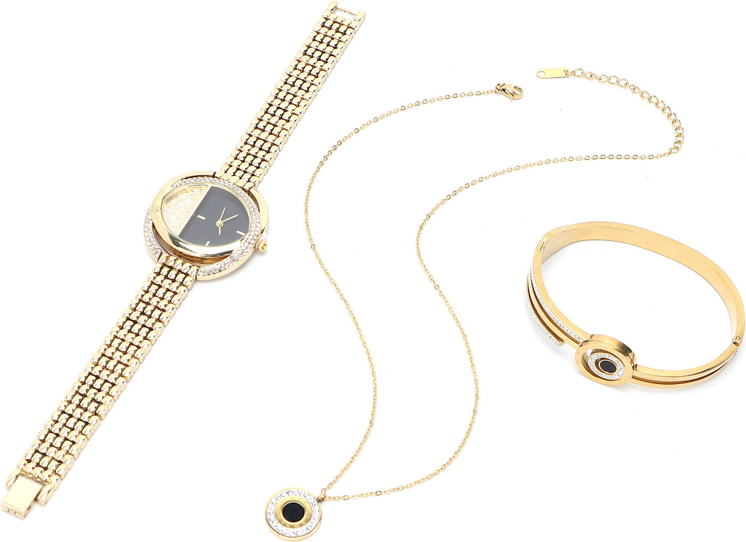 Cocosity Uhr-Schmuck-Set,Frauen-Schmuck-Set,Uhr-Armband-Halskette,Jubiläums-Schmuck-Set,Uhr-Schmuck-Geschenk,Armband-Halskette-Set