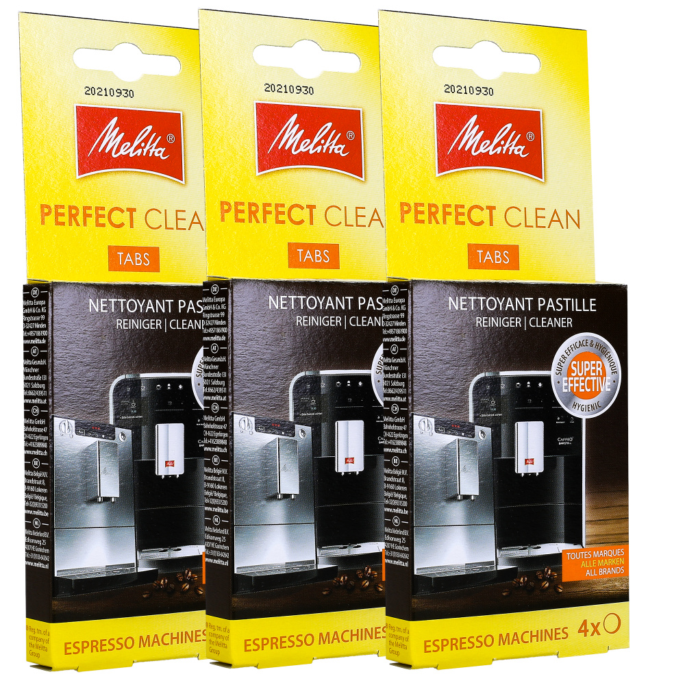 3x Melitta Perfect Clean, Oil residue removal Tablets (12pcs tabs) |  2210371