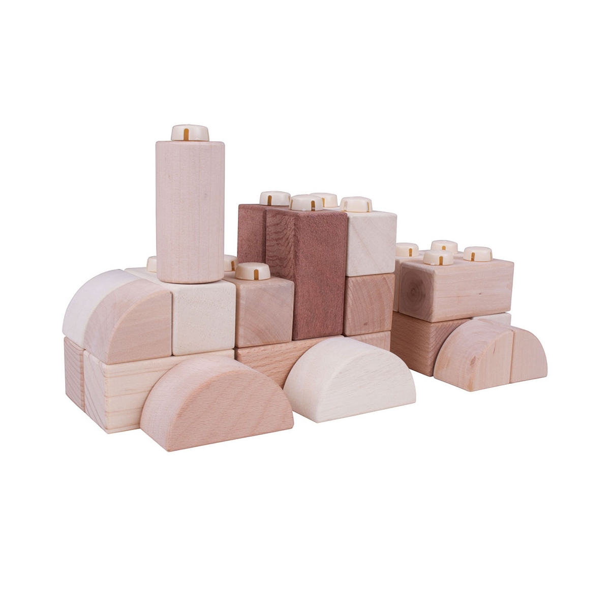 Bigjigs Toys Bigjigs Baby Holz Clutches - Natur Set 100 Teile BB404