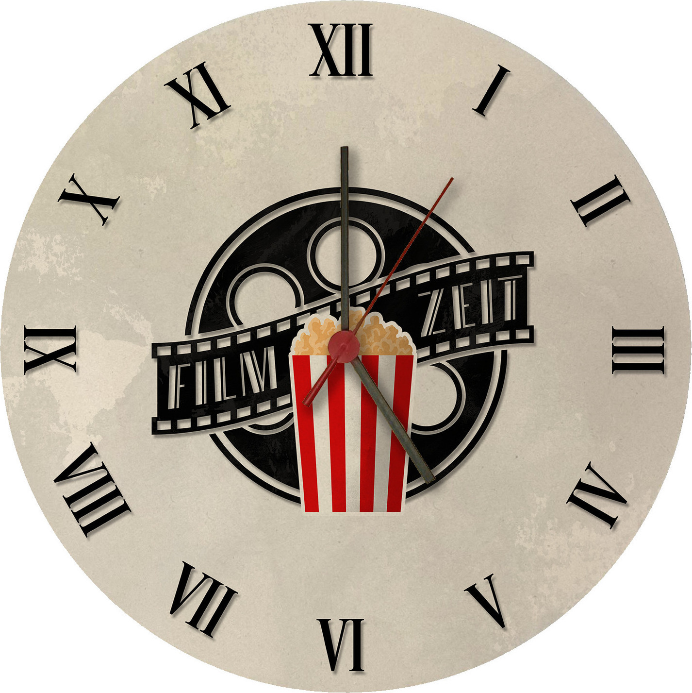 speecheese Filmzeit Wanduhr aus MDF für Filmfans