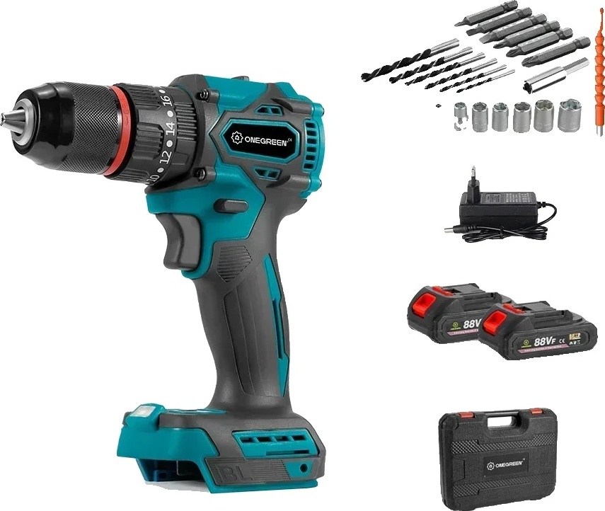 Elektrická príklepová vŕtačka, výkon 1200 W, krútiaci moment 480 N-m, 2 batérie, zástrčka EÚ