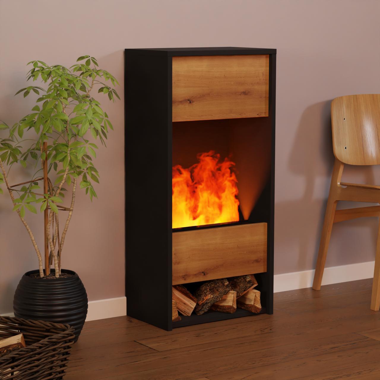 GLOW FIRE Elektrokamin 'OGF 3'| Wasserdampf Kamin mit OMC 400 ohne Holz in weiß | HxBxT: 100x47,7x29,1 cm