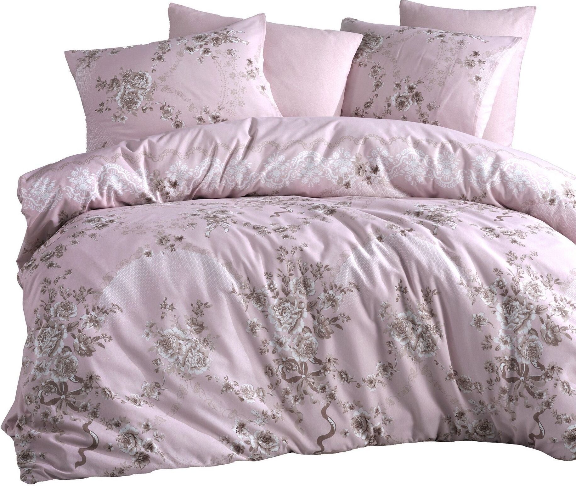 M'Deco FLOWER Bettwäscheset 240 x 220 cm – Rosa