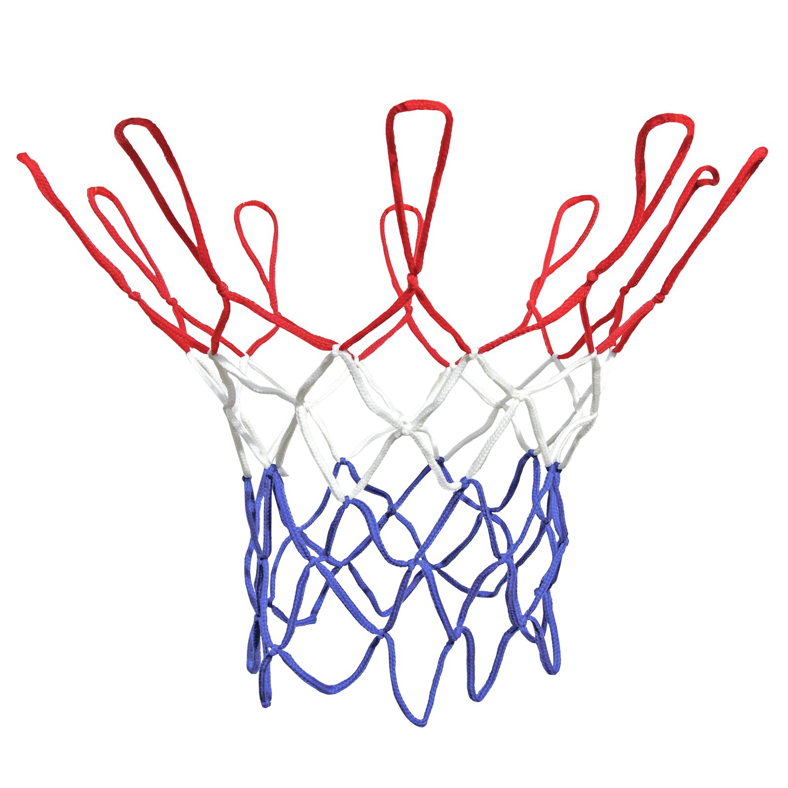 Qualität Basketball netz rot/weiss/blau basketballnetz 45 cm 12 Schlaufen NW DA 