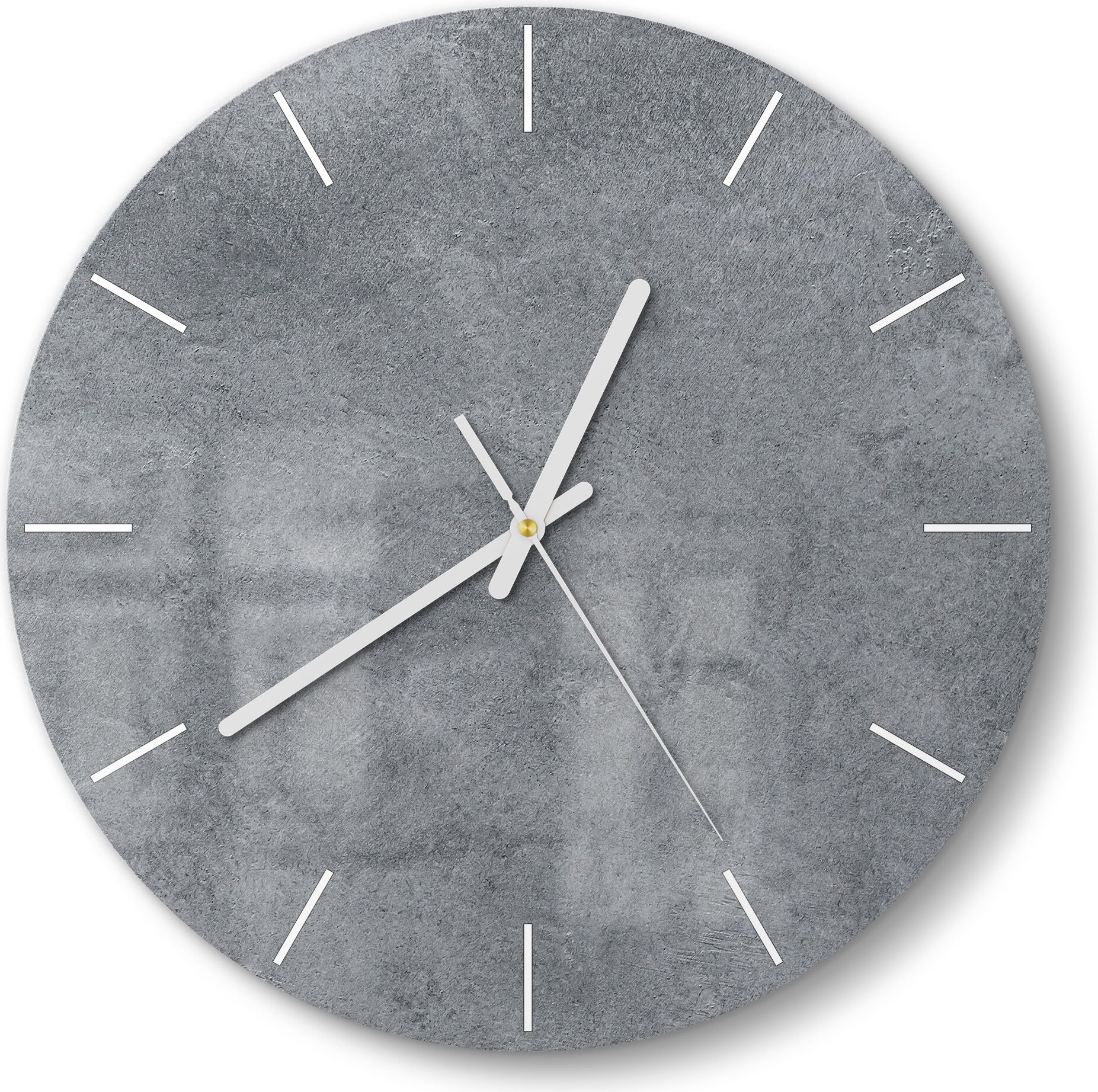 DEQORI Glasuhr Ø30 cm Modern 'Betonstruktur im Detail' Wanduhr Glas Uhr Design leise WC-D30-M-1165