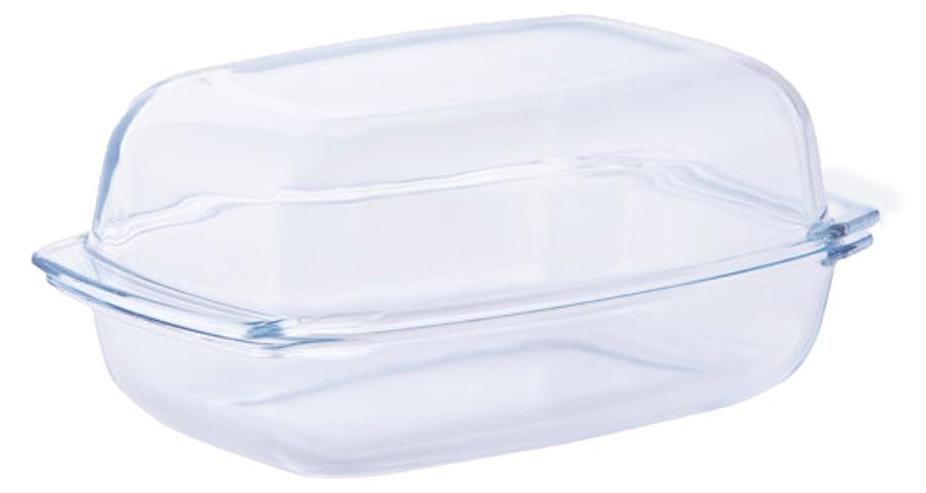 Termisil Auflaufform aus Borosilikatglas mit Deckel 5,5 L 34x22x15 cm 2-in-1-Design