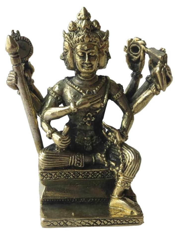 Saraswati GBR "Brahma auf Thron" Messing 6cm FM39