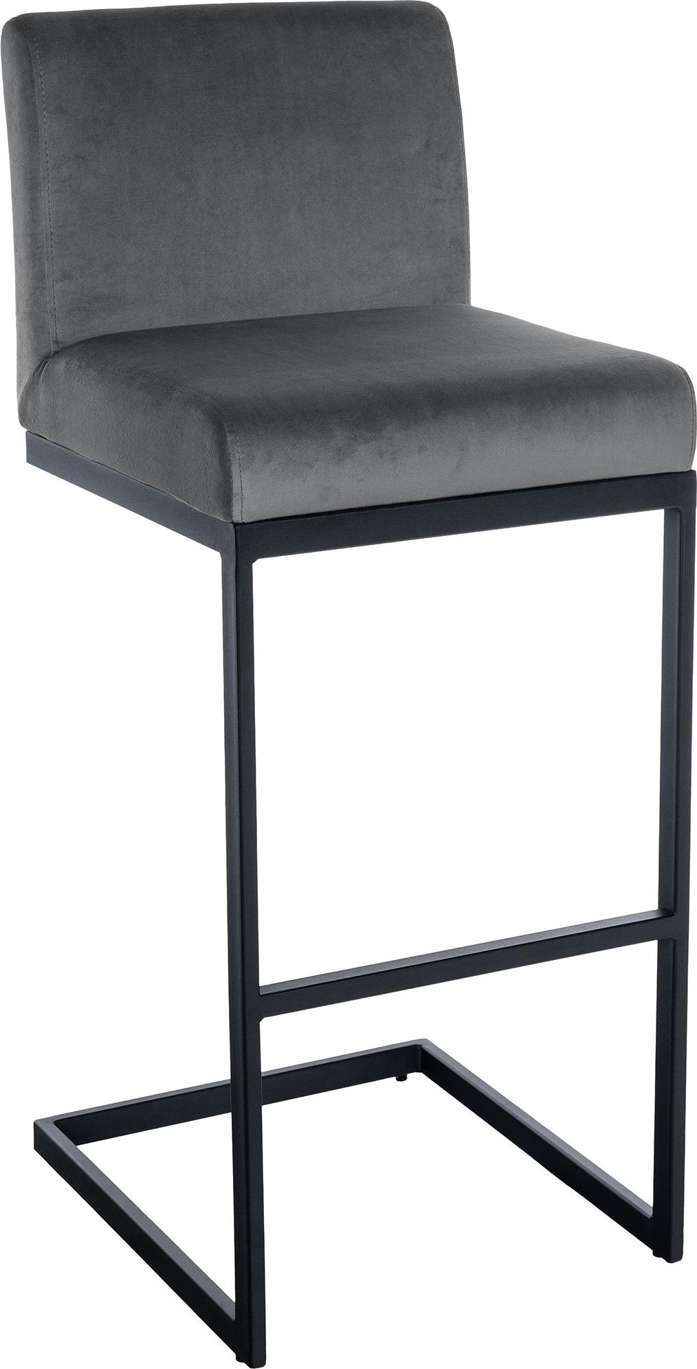 CLP Barhocker Hopewell Samt B - grau 325495