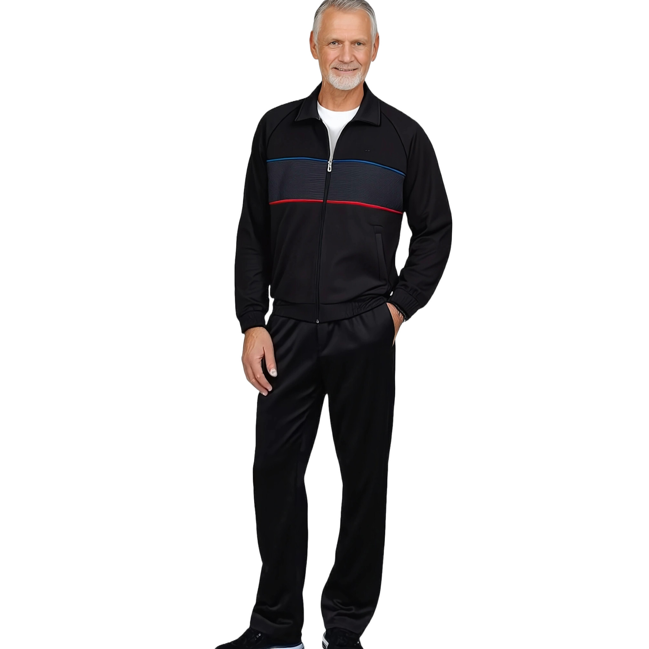 Herbold Herren Trainingsanzug Marine | Jogginganzug Mit Reißverschlusstaschen | Freizeitanzug Baumwolle