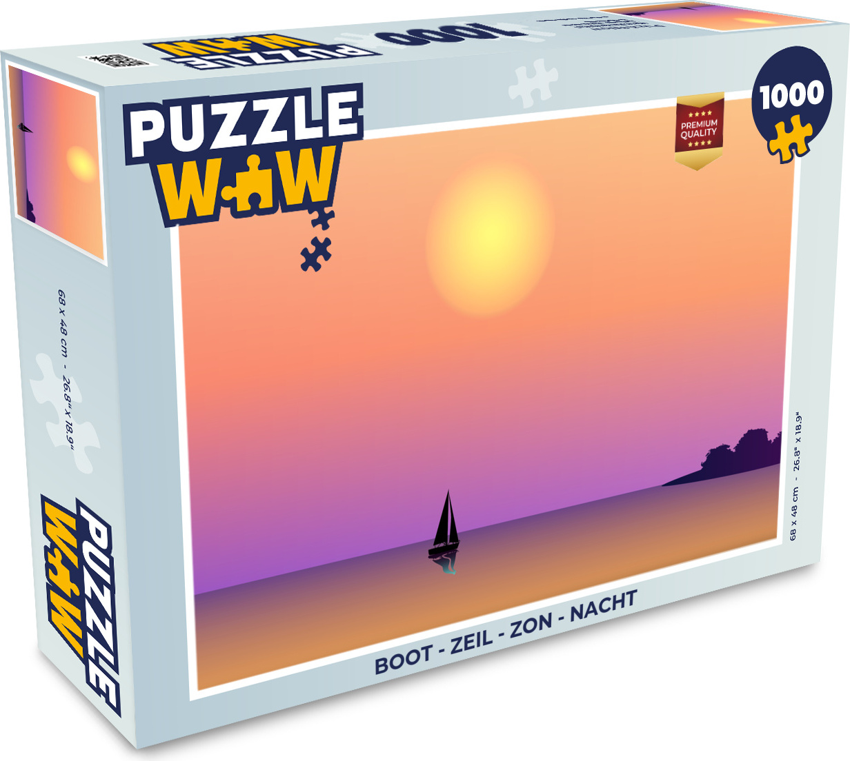 MuchoWow® Puzzle 1000 Teile Boot - Segeln - Sonne - Nacht - Erwachsene - Rätsel 136|281154713
